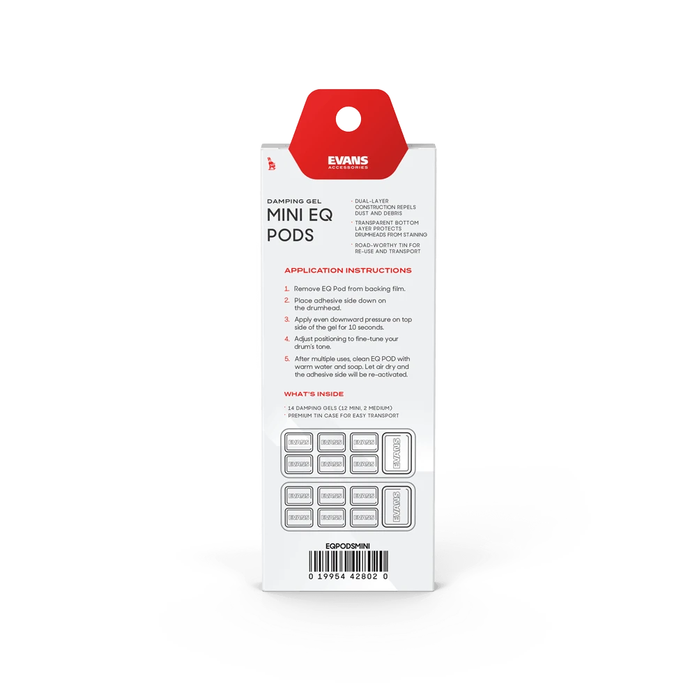 Evans EQ PODS Drum Damper Gels, Mini (EQPODSMINI) NEW DRUM ACCESSORIES evans 