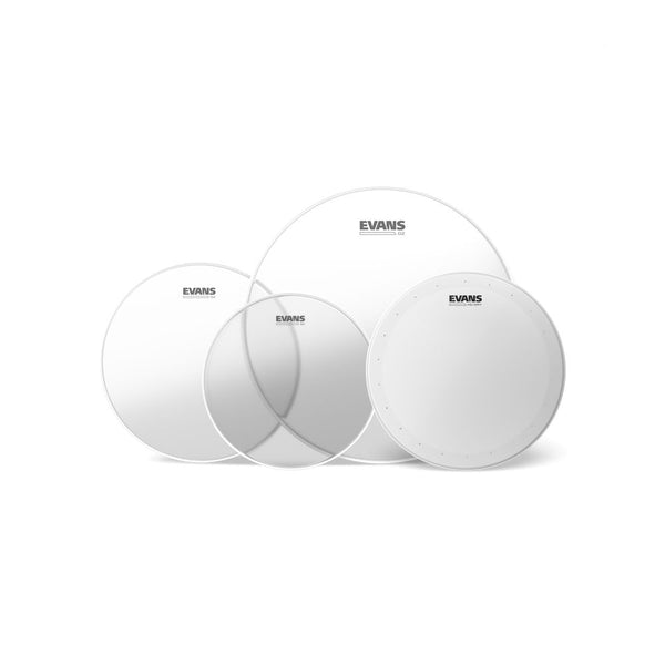 Evans G2 Clear Tom Drum Heads Clear Fusion Pack 10", 12", 14 w/ 14" HD Dry Snare Batter (EPP-G2HDD-F) DRUM SKINS evans 