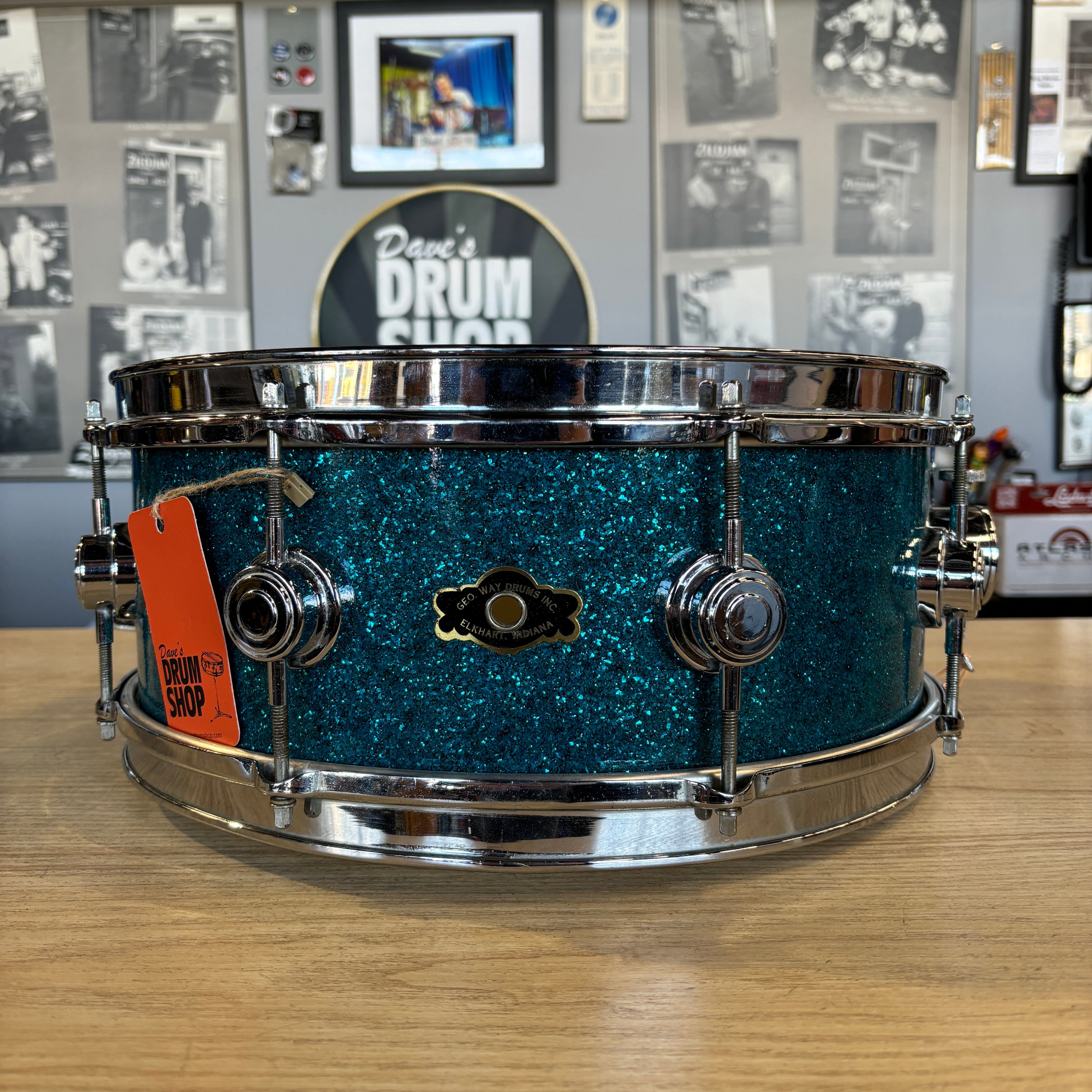 George Way Aristocrat Aqua Sparkle 5.5 x 14 CONSIGNMENT DRUM KIT George Way 