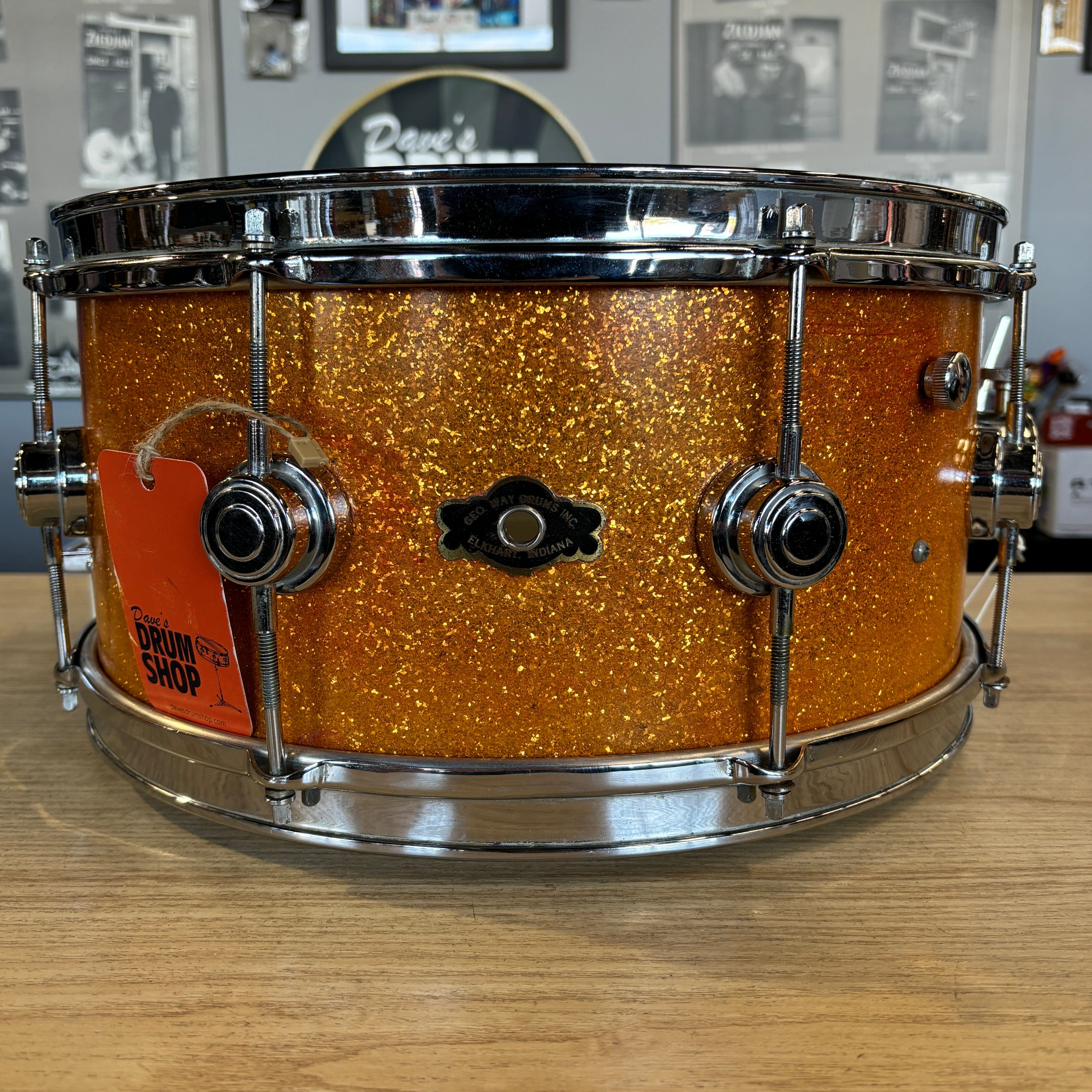 George Way Aritocrat Gold Sparkle 6.5 x 14 CONSIGNMENT DRUM KIT George Way 