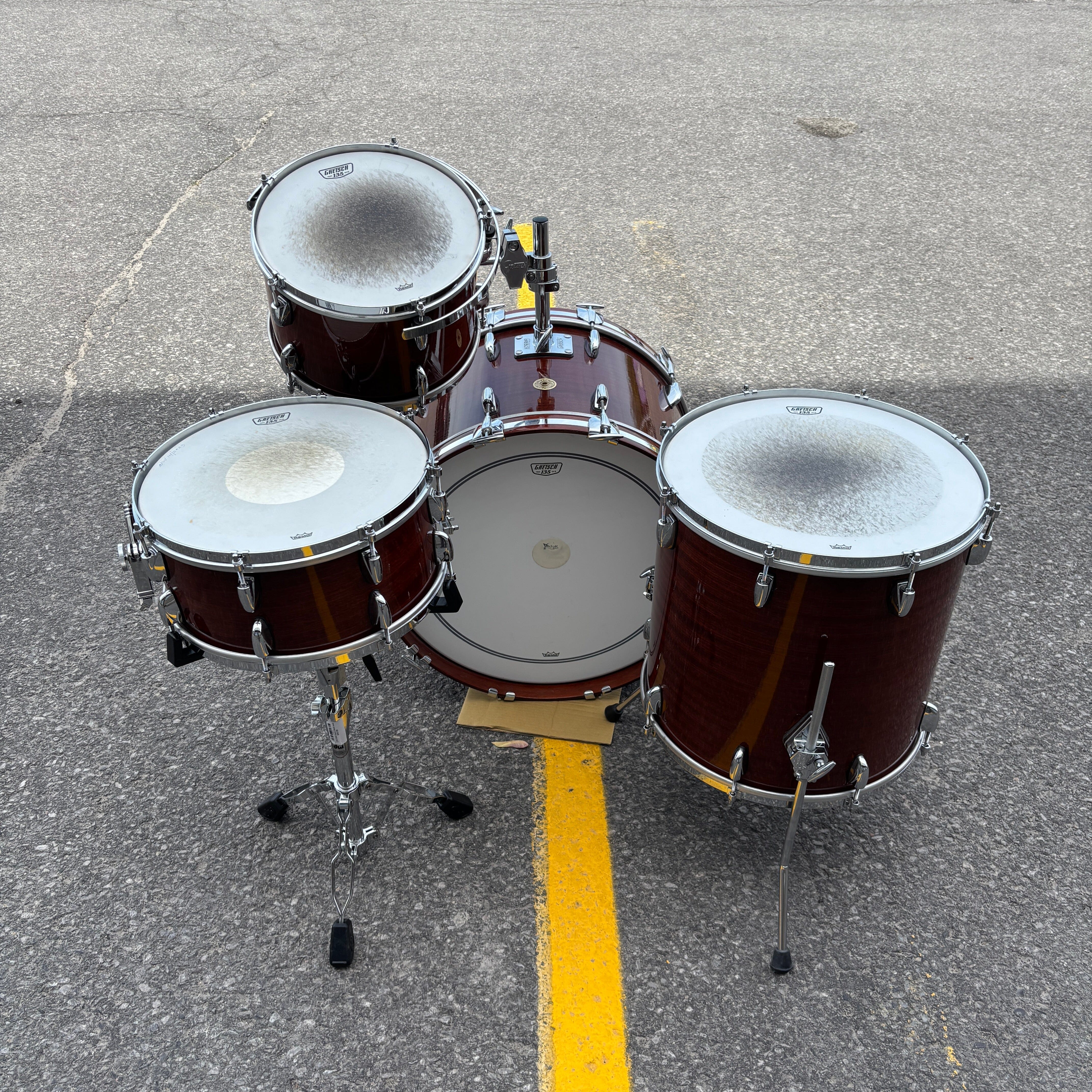 Gretsch 135th Anniversary Broadkaster Limited Edition shell pack in Classic Ribbon Mahogany 6.5x14 snare and COA GRETSCH 