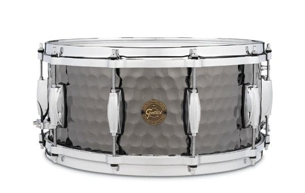 Gretsch 6.5" x 14" Full Range Snare Drum, Hammered Black Steel (S1-6514-BSH) NEW SNARE DRUMS GRETSCH 