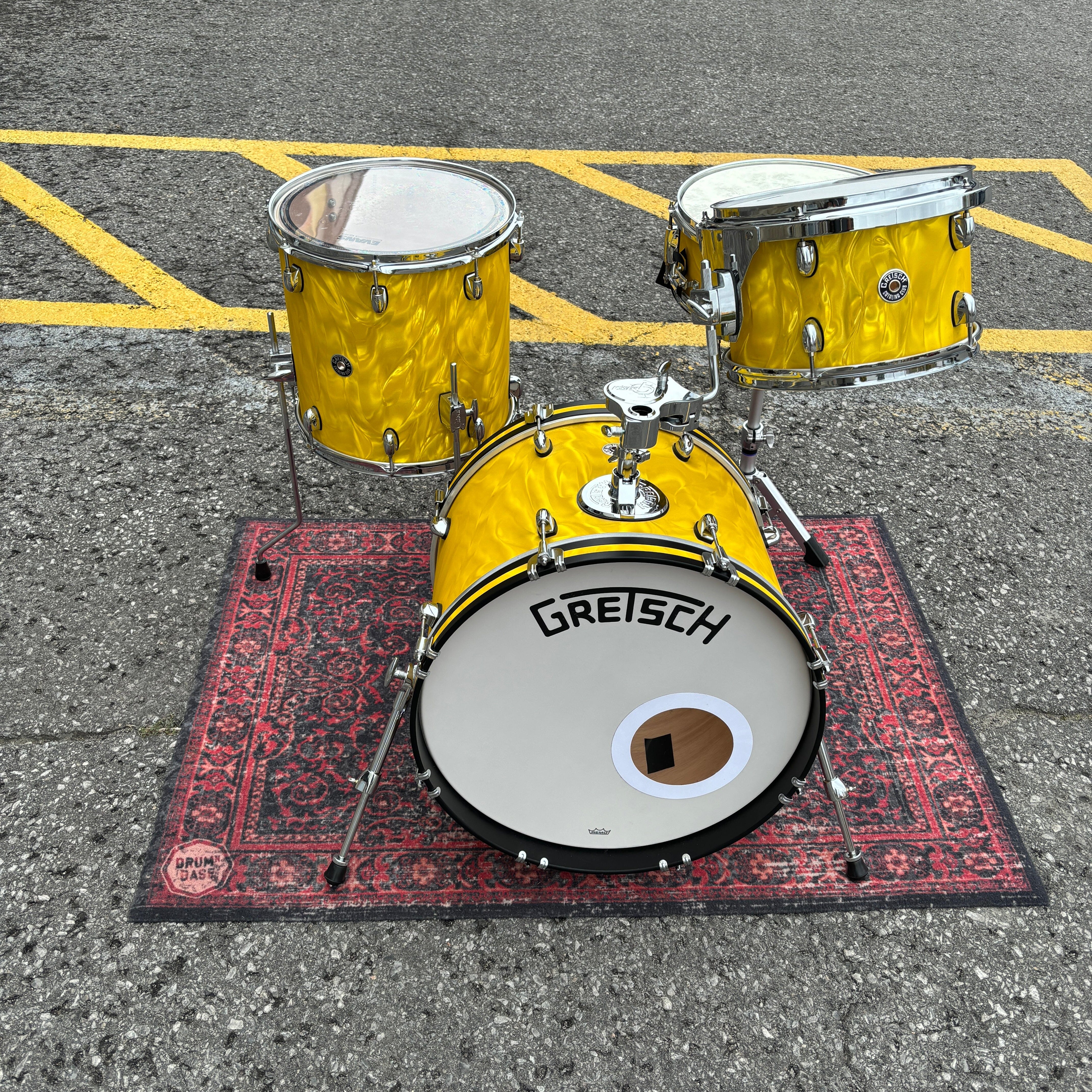 Gretsch Catalina Club Yellow Satin Flame USED DRUM KIT GRETSCH 