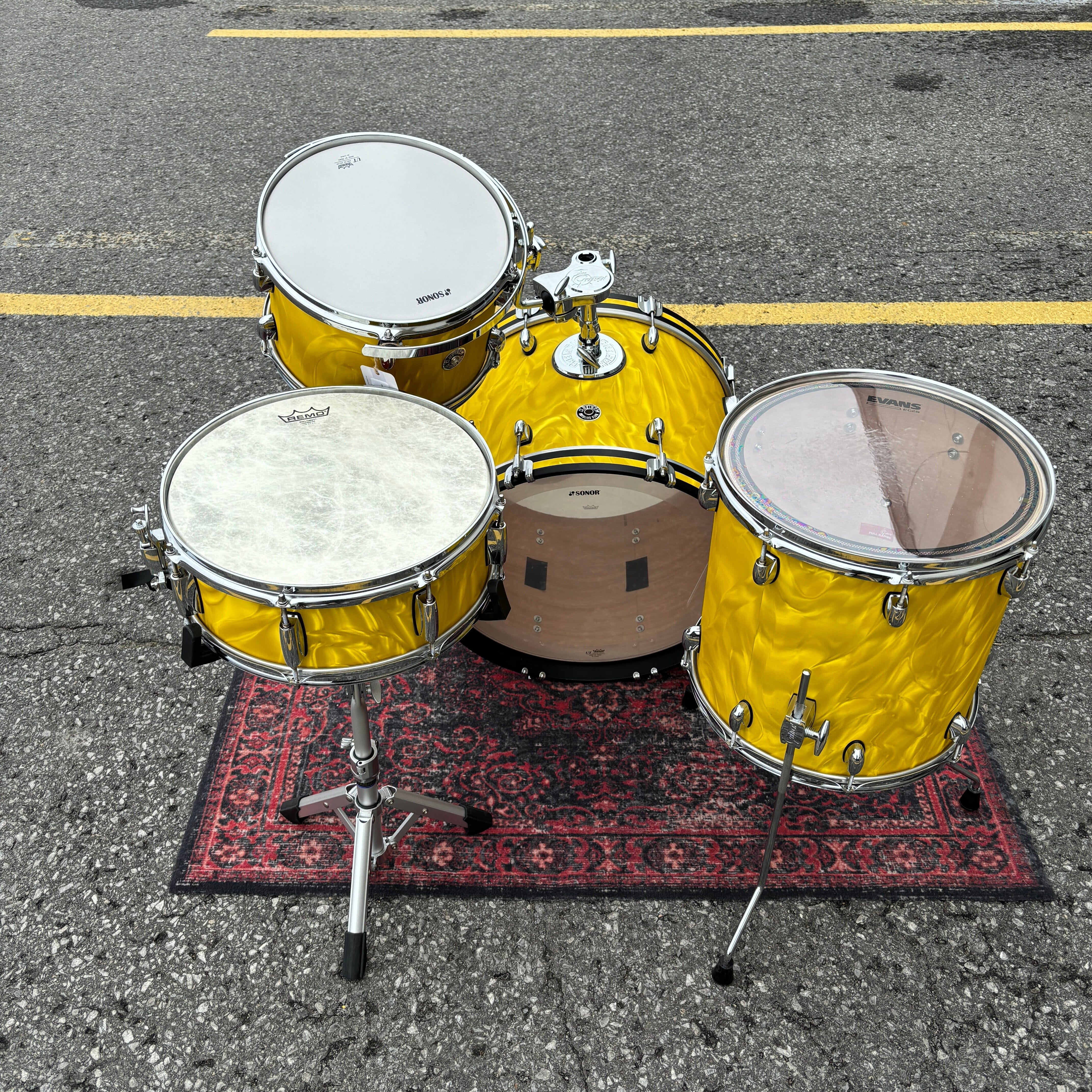 Gretsch Catalina Club Yellow Satin Flame USED DRUM KIT GRETSCH 