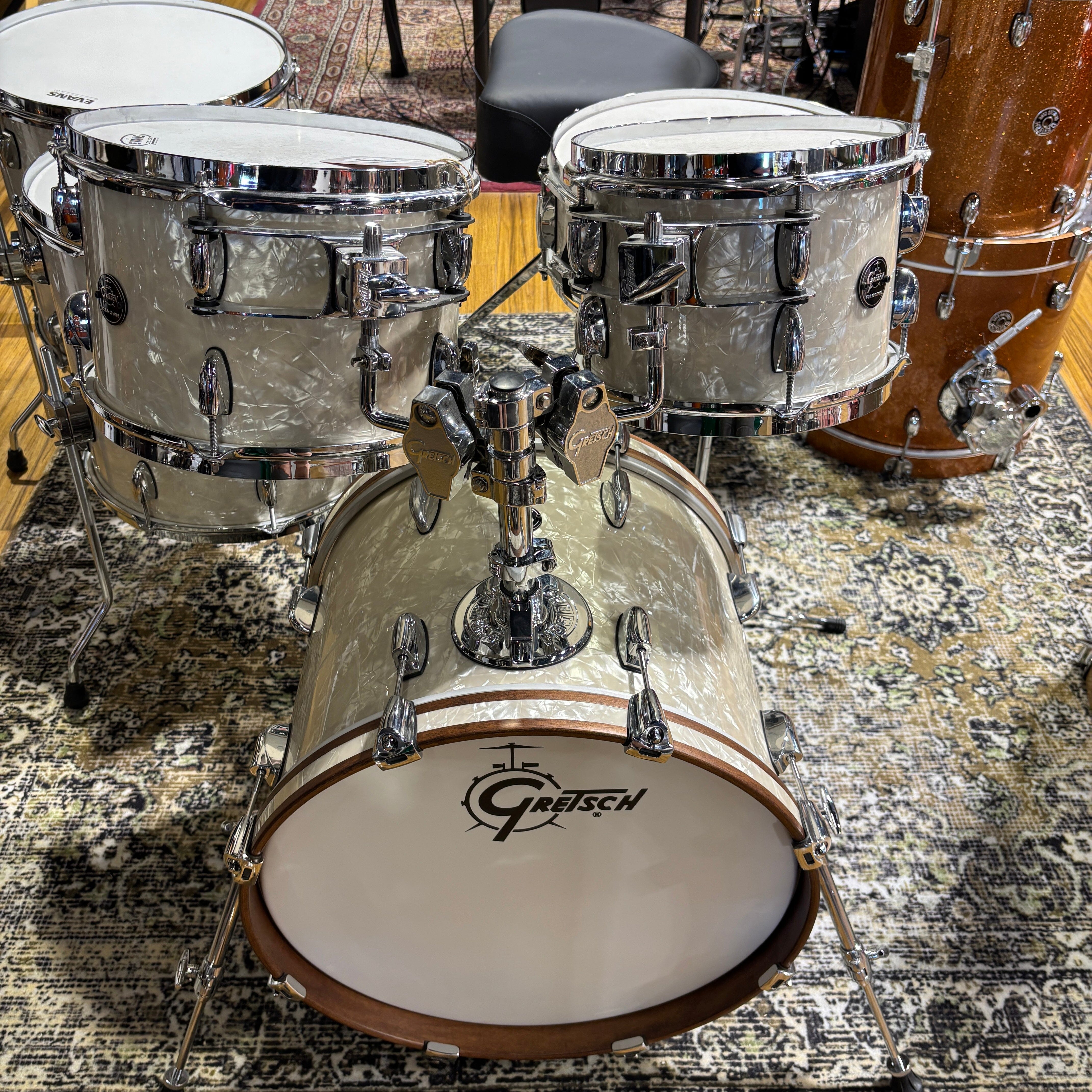 Gretsch Renown RN2 7-Piece Drum Kit Vintage Pearl USED DRUM KIT GRETSCH 