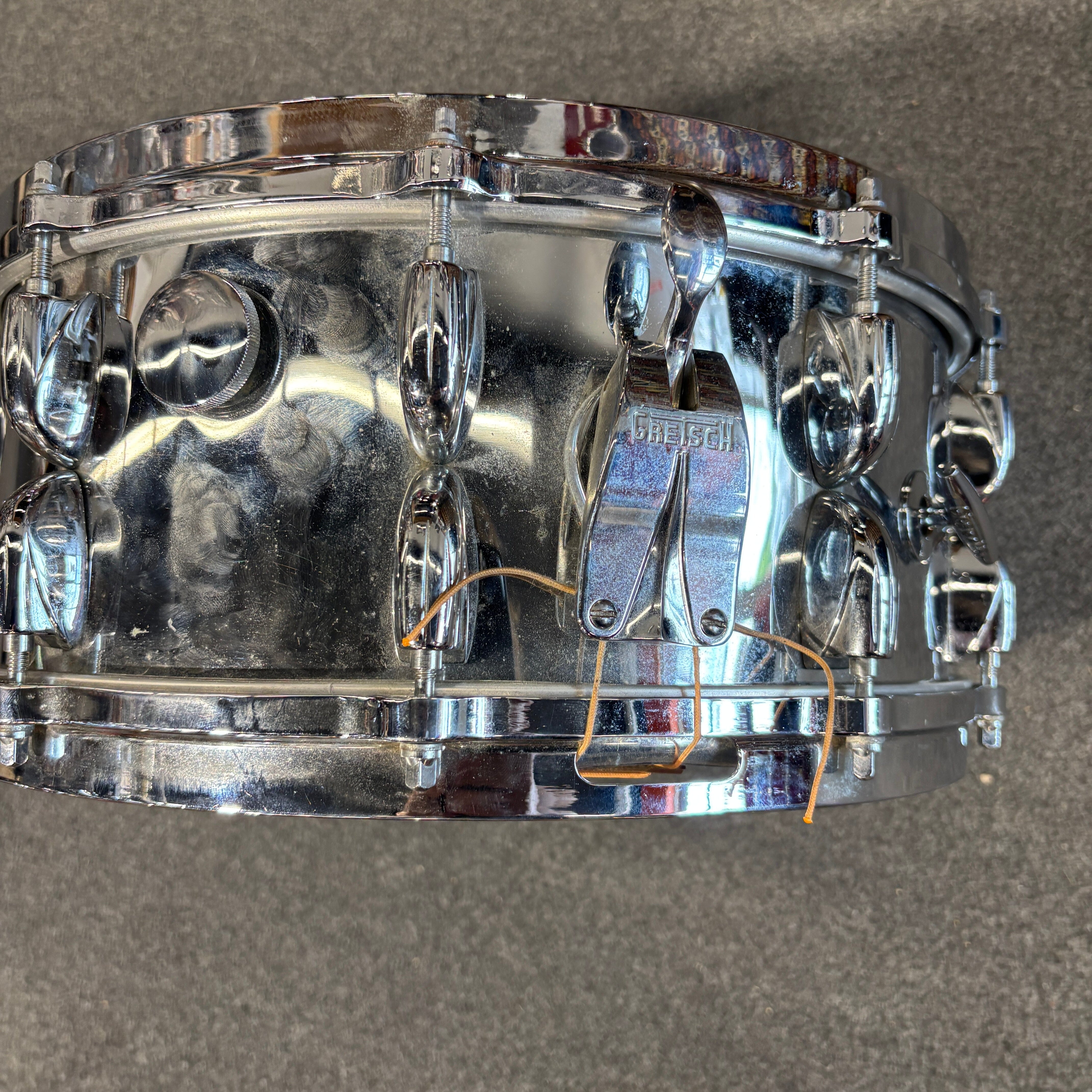 Gretsch USA Model 4166 Chrome Over Brass (COB) snare drum 14" × 6" CONSIGNMENT DRUM KIT GRETSCH 