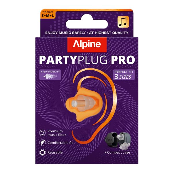 Hearing Protection PartyPlug Pro Earplugs, Transparent (PARTYPLUGPRO-CLRV2) NEW DRUM ACCESSORIES Alpine Hearing Protection 