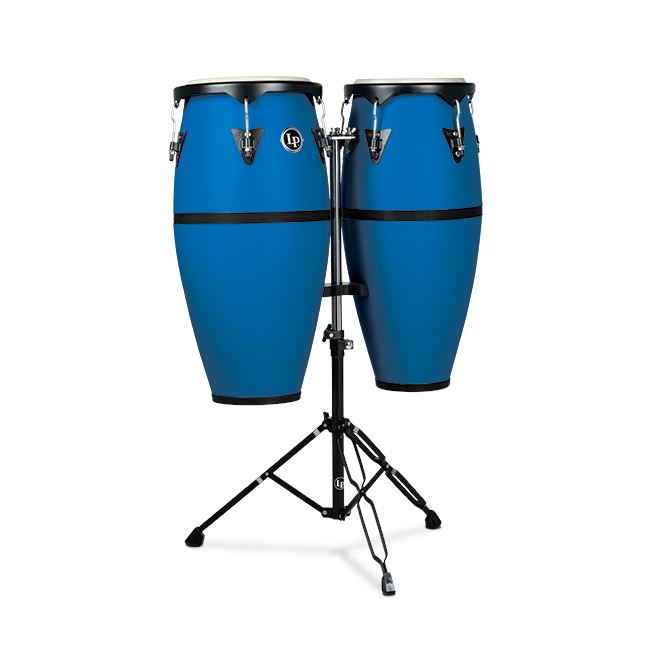 LP Discovery 10" & 11" Conga Set w/ Double Conga Stand, Race Car Blue (LP646D-DB) Congas LP 