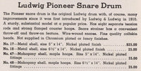 Thumbnail for Ludwig 1939 Pioneer Snare Drum 14 x 6.5 reverb Ludwig 