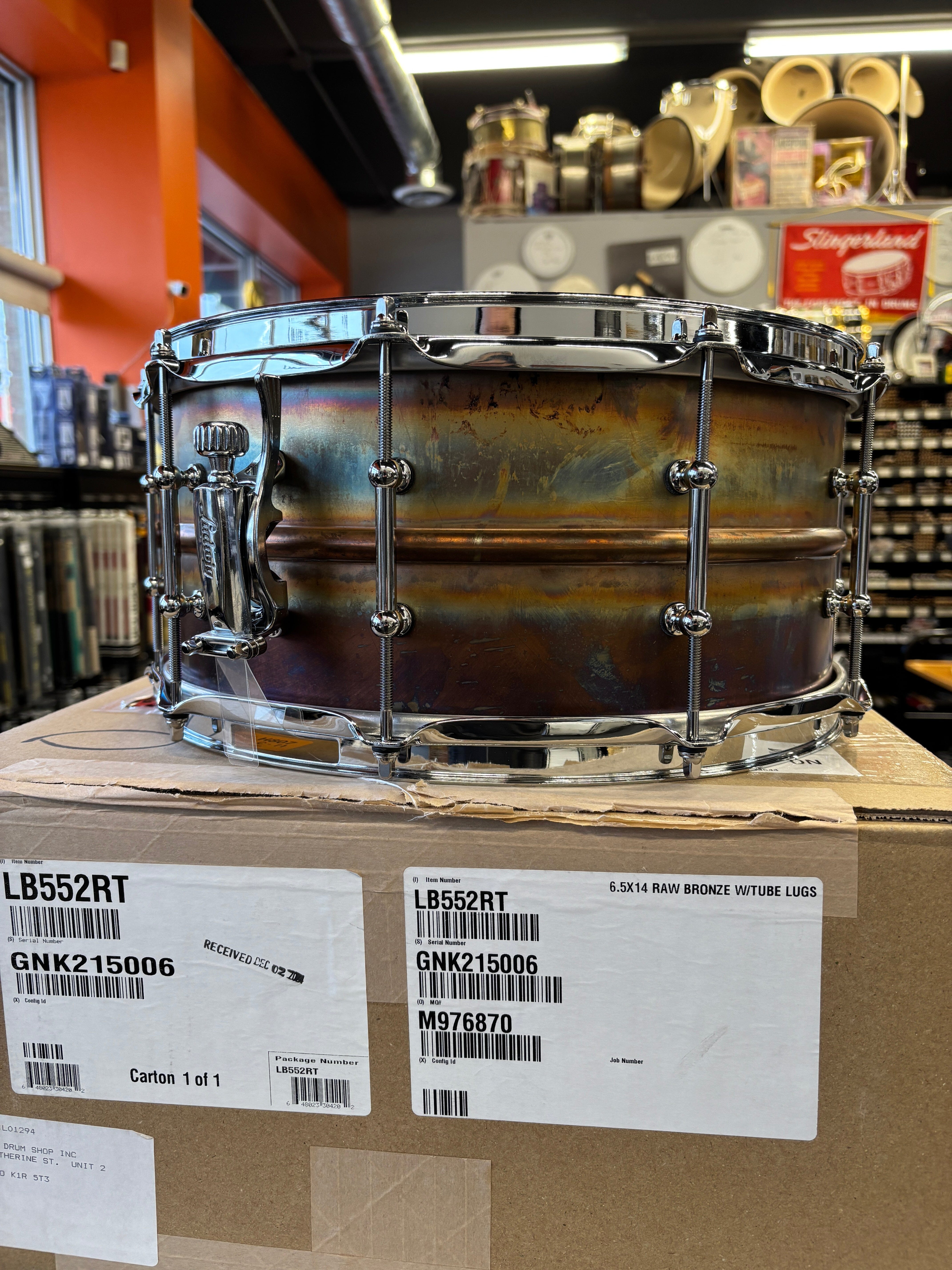 Ludwig 6.5 x 14 Raw Bronze Phonic Snare Drum with Tube Lugs (LB552RT) NEW SNARE DRUMS LUDWIG 