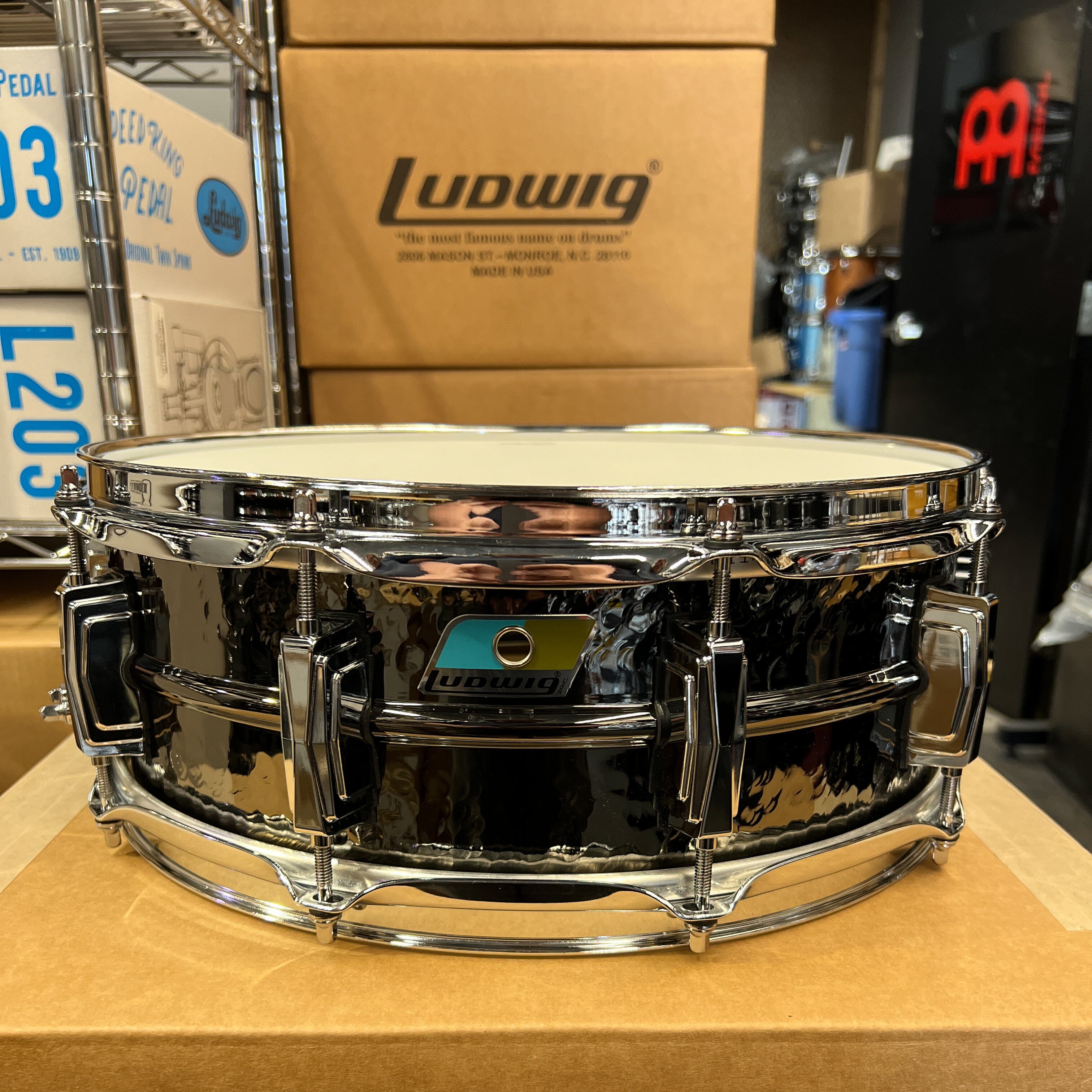 Ludwig B Stock 5x14 Hammered Black Beauty Snare Drum (LB416KB) NEW SNARE DRUMS LUDWIG 