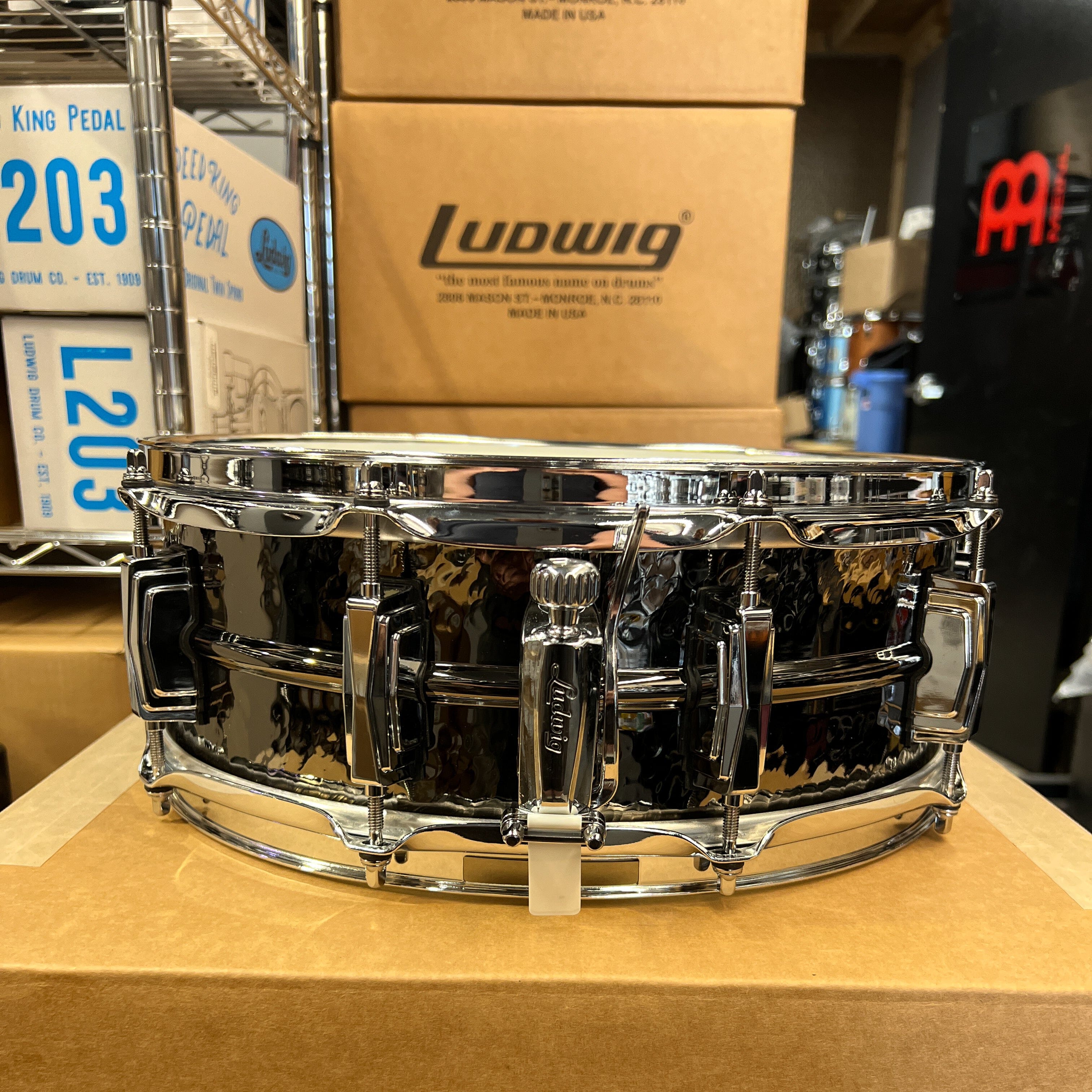 Ludwig B Stock 5x14 Hammered Black Beauty Snare Drum (LB416KB) NEW SNARE DRUMS LUDWIG 