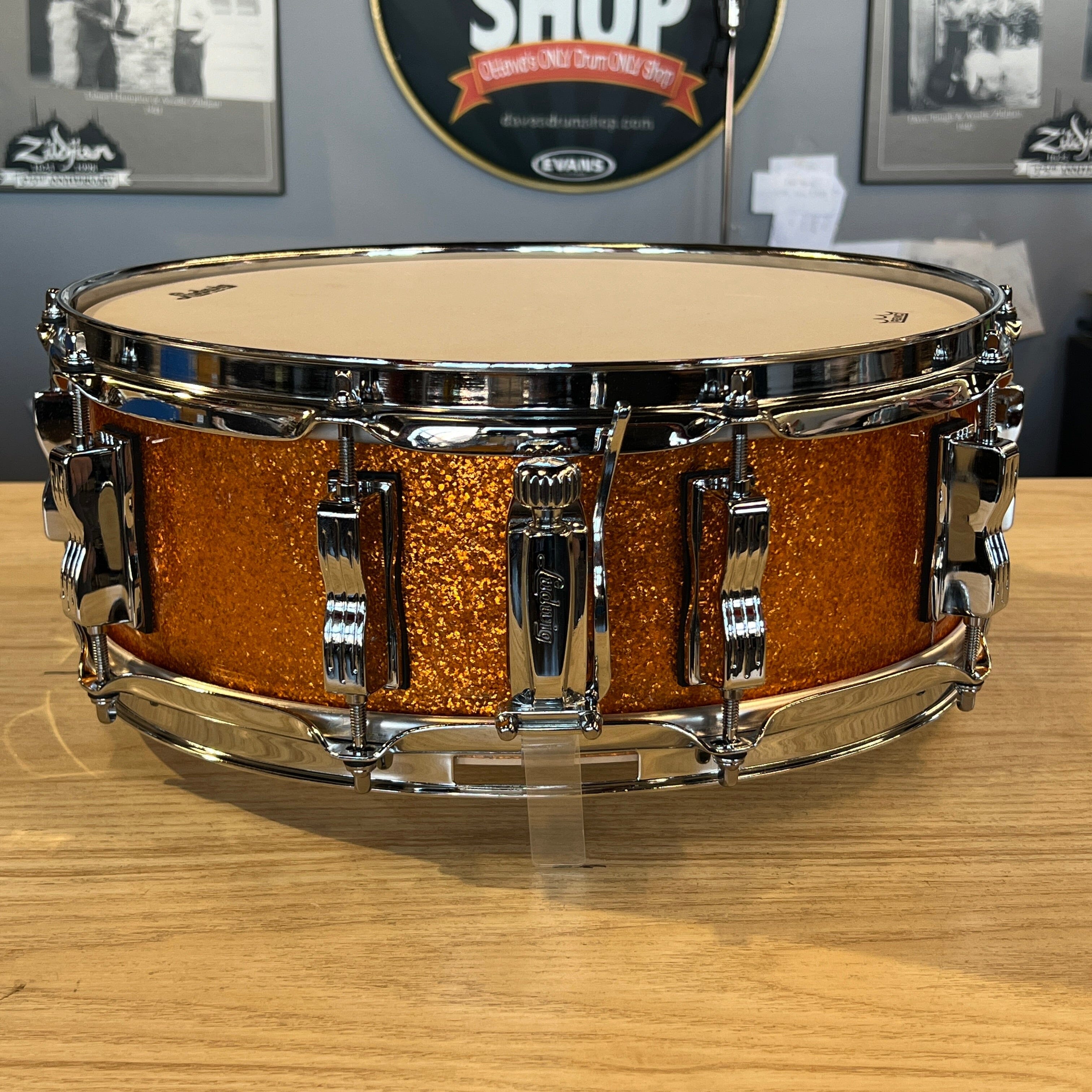 Ludwig Classic Maple 5x14 Snare Drum, Gold Sparkle (LS401XX33) DEMO