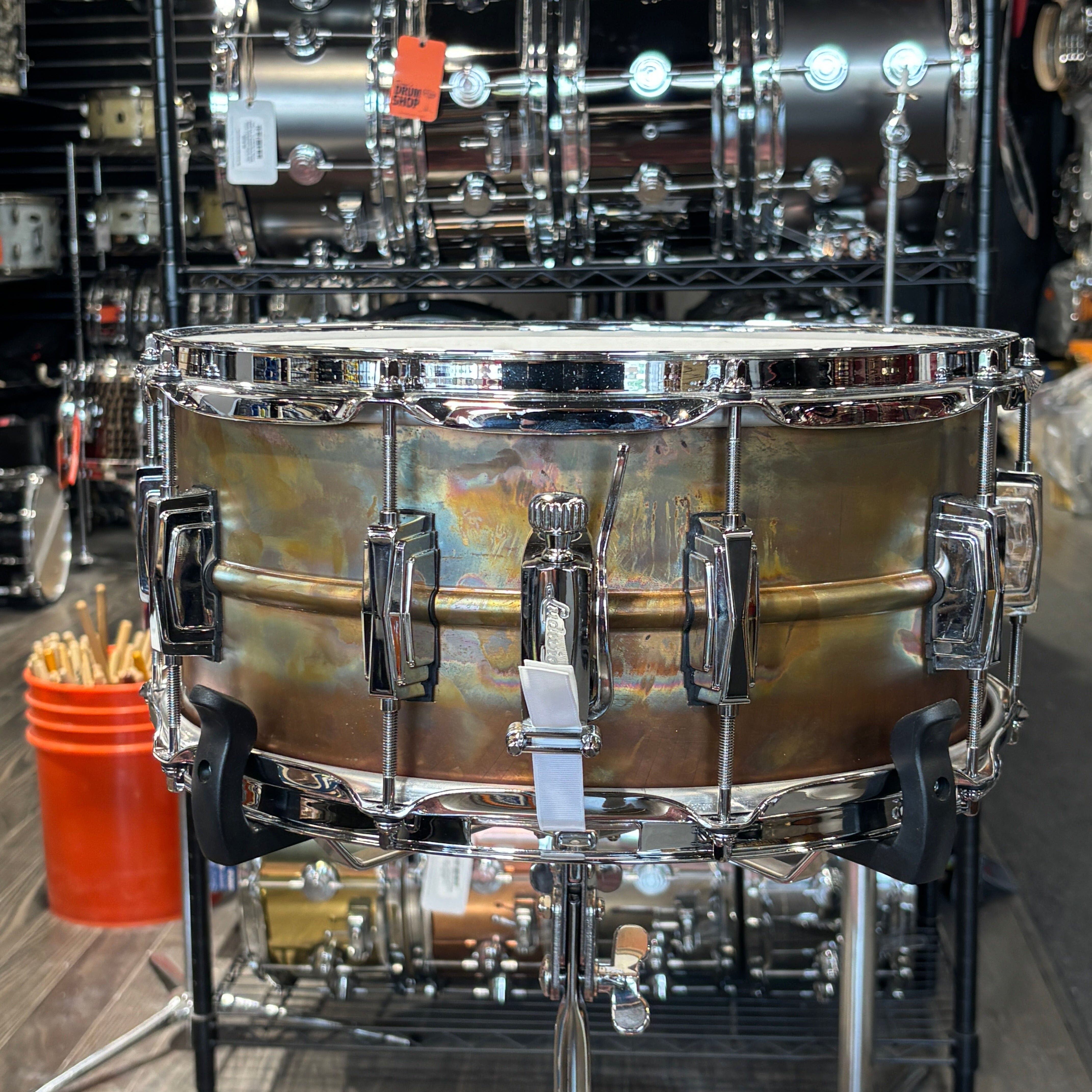 Ludwig LB552R 14x6.5 Raw Bronze Phonic Snare Drum (USED) USED SNARE DRUMS LUDWIG 