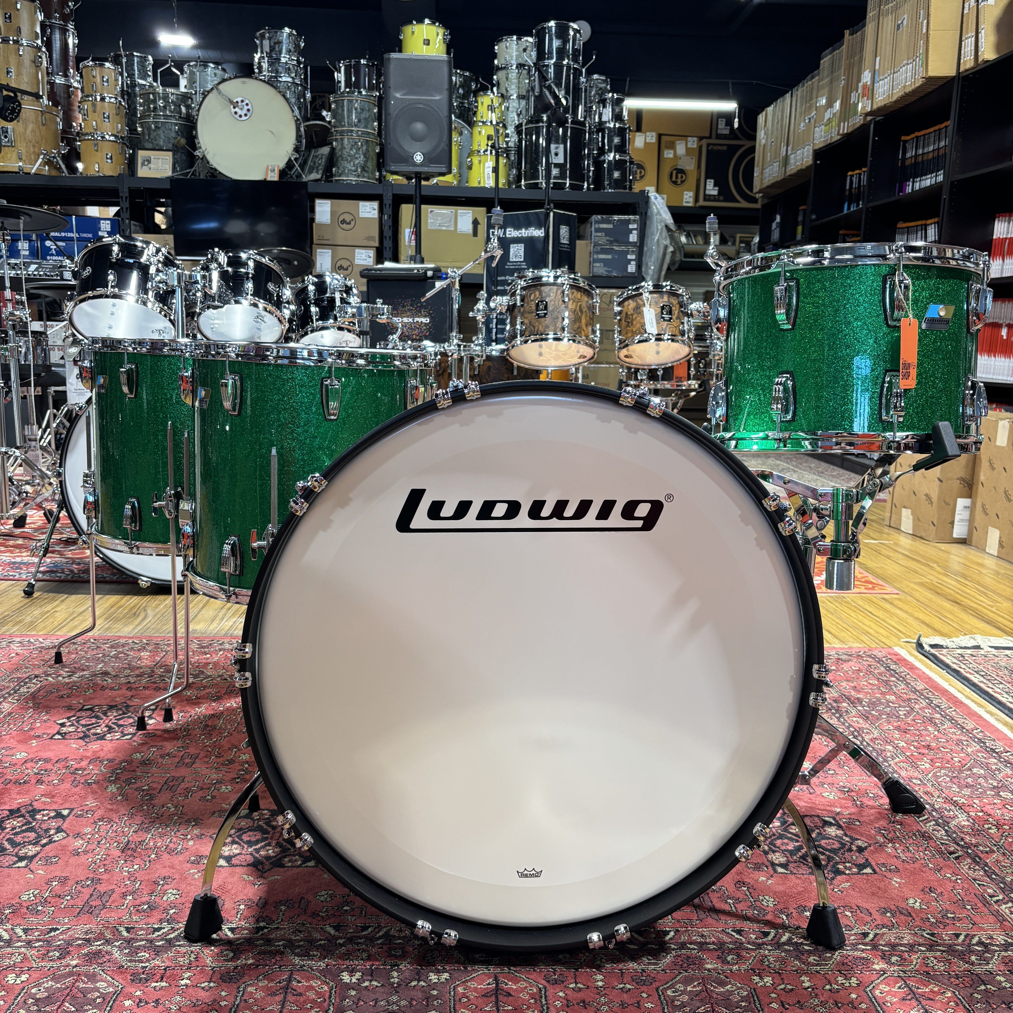 Ludwig Legacy Maple Zep Kit Green Sparkle (LLC3264LX54WC) NEW DRUM KIT LUDWIG 