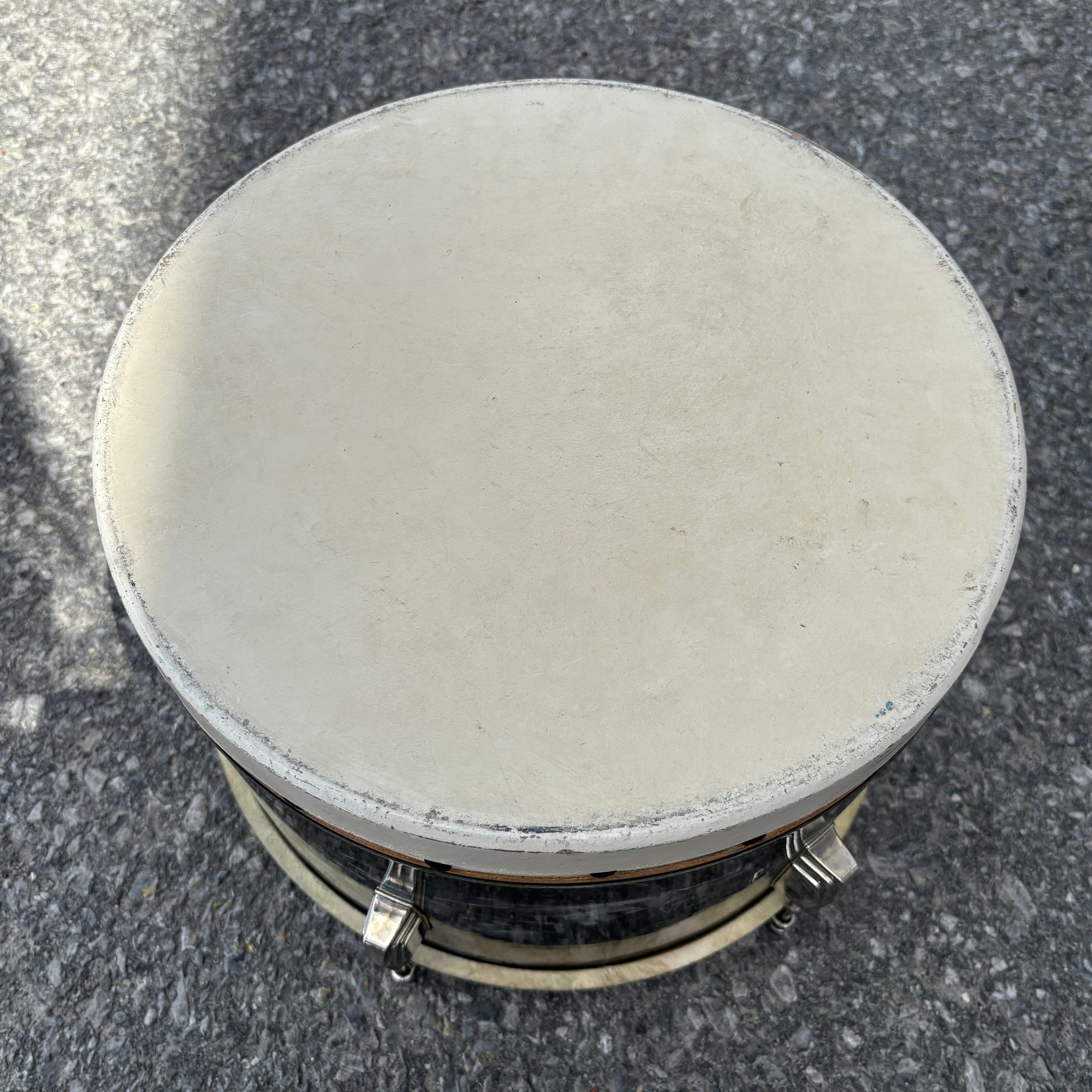 Ludwig & Ludwig No. 1027PV and No. 1028PV 1940s tacked-bottom toms in Black Diamond Pearl USED DRUM KIT Ludwig and Ludwig 