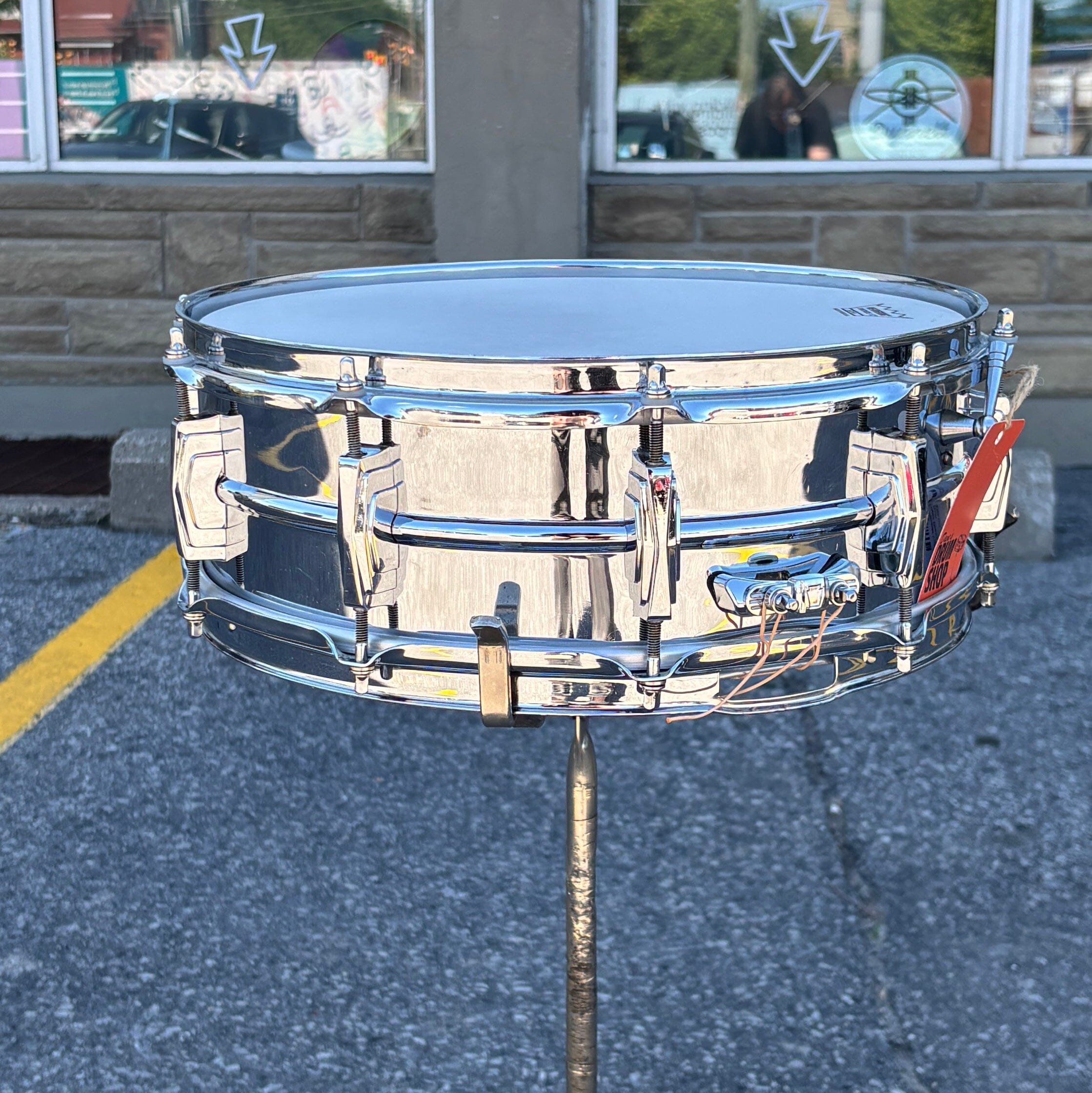 Ludwig No. 400 “Super Ludwig” 5x14 Chrome Over Brass Snare Drum USED SNARE DRUMS LUDWIG 