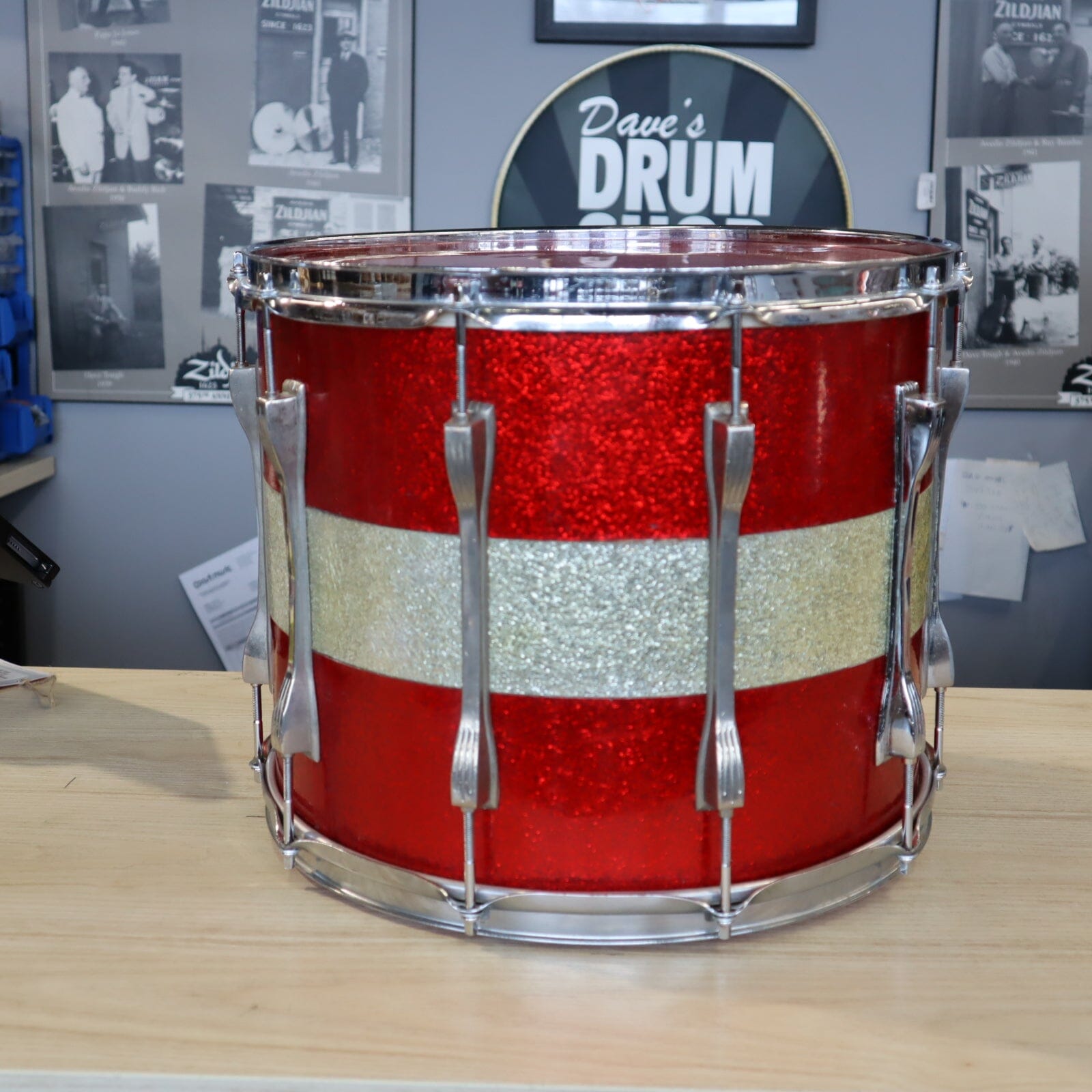 LUDWIG TENOR 15" x 12" Red/Silver CONSIGNMENT DRUM KIT Ludwig 