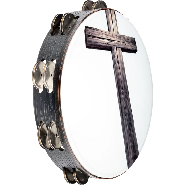 Meinl Percussion Praise & Worship Series 10" Church Tambourine, Black, Single Row, Nickel Plated Steel Jingles (CHT2C) tambourines Meinl 