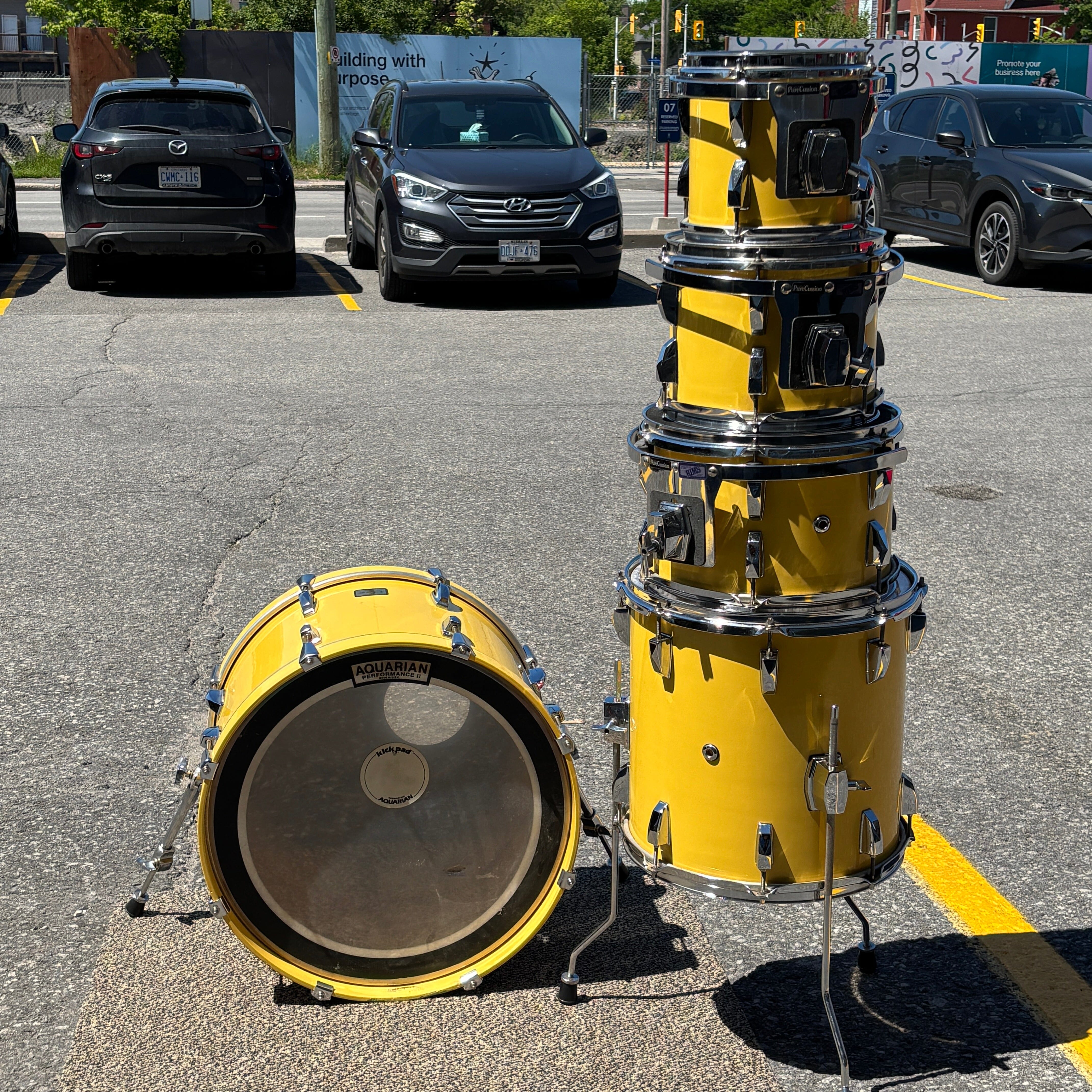 Obelisk Custom 5pc Drum Kit – Holland Yellow – 8/10/12/14/20 CONSIGNMENT DRUM KIT Obelisk 