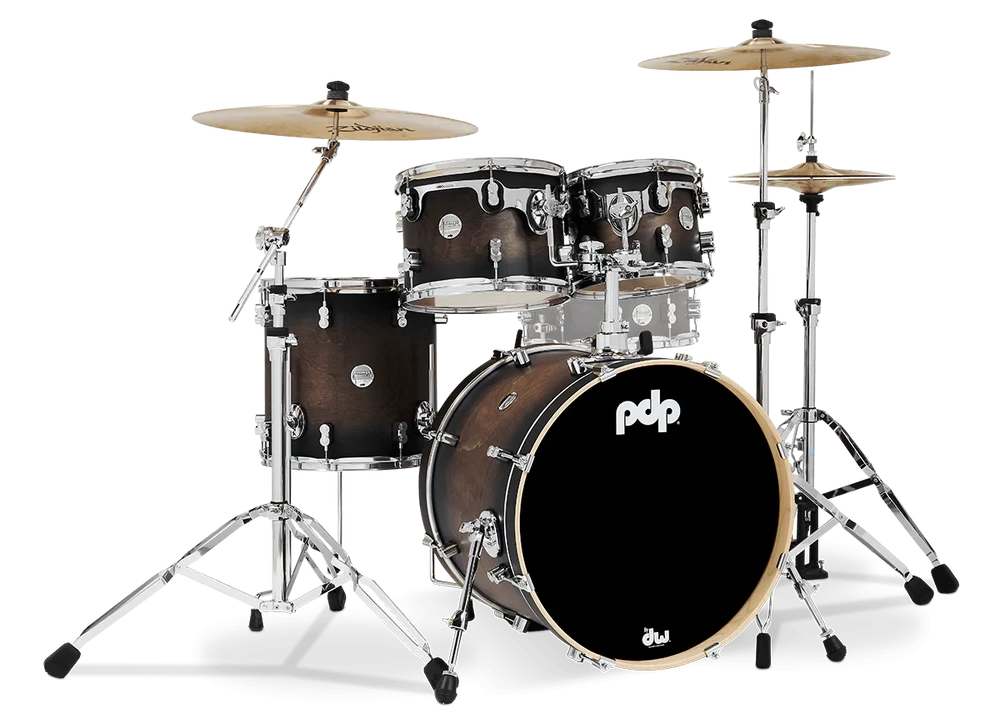 PDP Concept Maple 4-Piece Fusion Shell Pack Lacquer Finish, Charcoal Burst (PDCM20FNSCB) NEW DRUM KIT PDP 