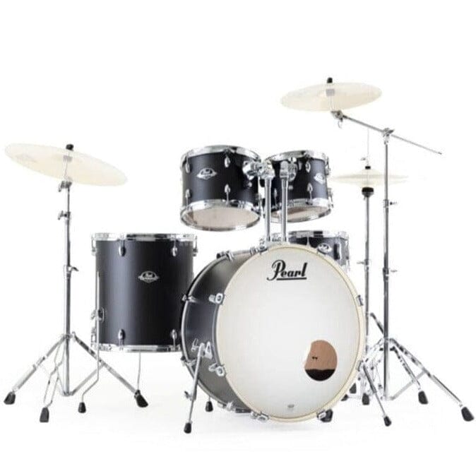 Pearl 5 Piece Drum Shell Pack, Satin Shadow Black with Hardware drum kit Pearl 