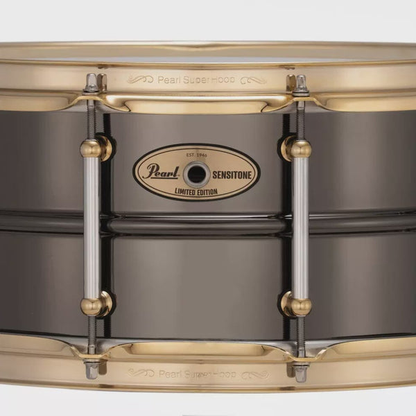 ハンドメイド SuperVintageTone Pearl Limited Edition Black Nickel-over-Brass Sensitone Snare Drum
