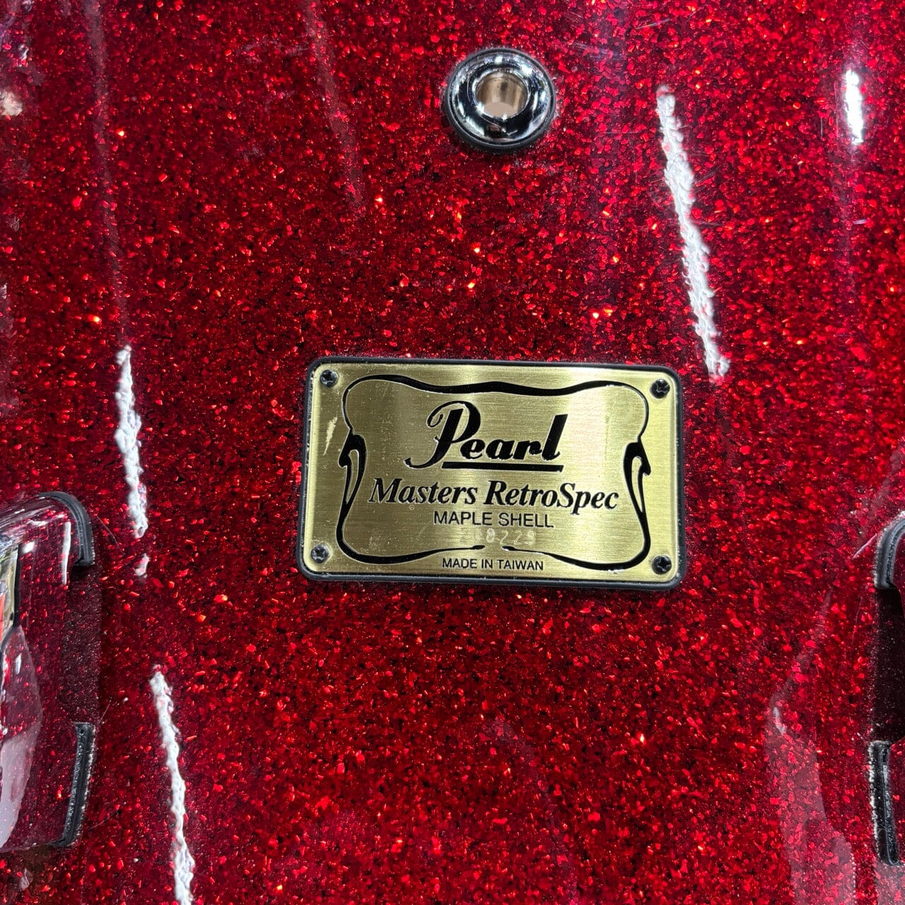 Pearl Masters Red Sparkle Birch 6 pc with 2 Bass Drums CONSIGNMENT DRUM KIT Pearl 