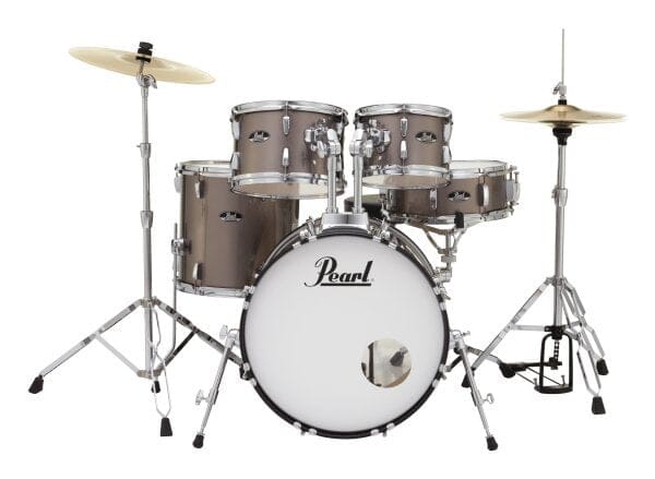 Pearl Roadshow 5-Piece Drum Set w/ 20" Bass Drum, Hardware & Cymbals, Bronze Metallic (RS505CC707) NEW DRUM KIT Pearl 