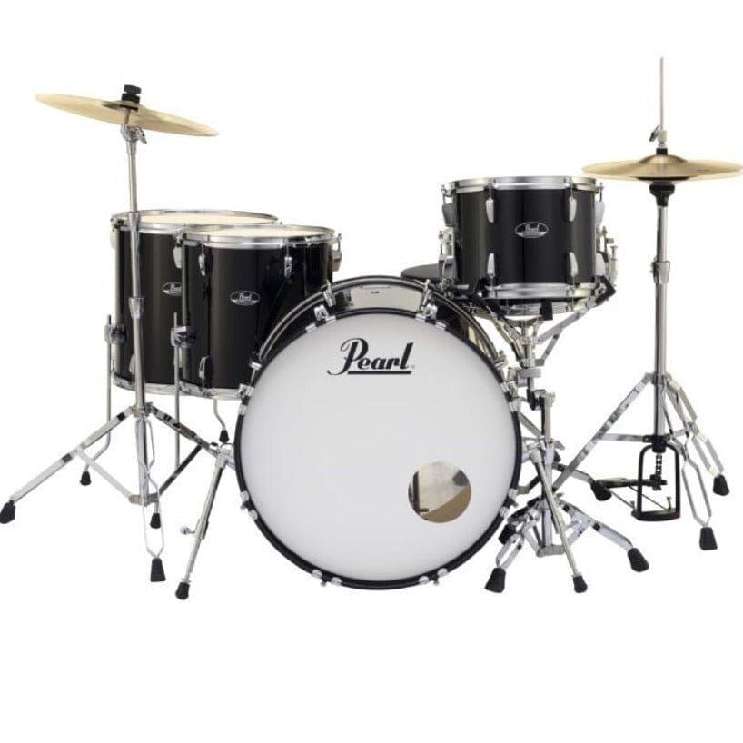 Pearl Roadshow Complete 5-Piece Drum Set w/ 22" Bass Drum, Hardware & Cymbals, Jet Black (RS525WFCC31) NEW DRUM KIT Pearl 
