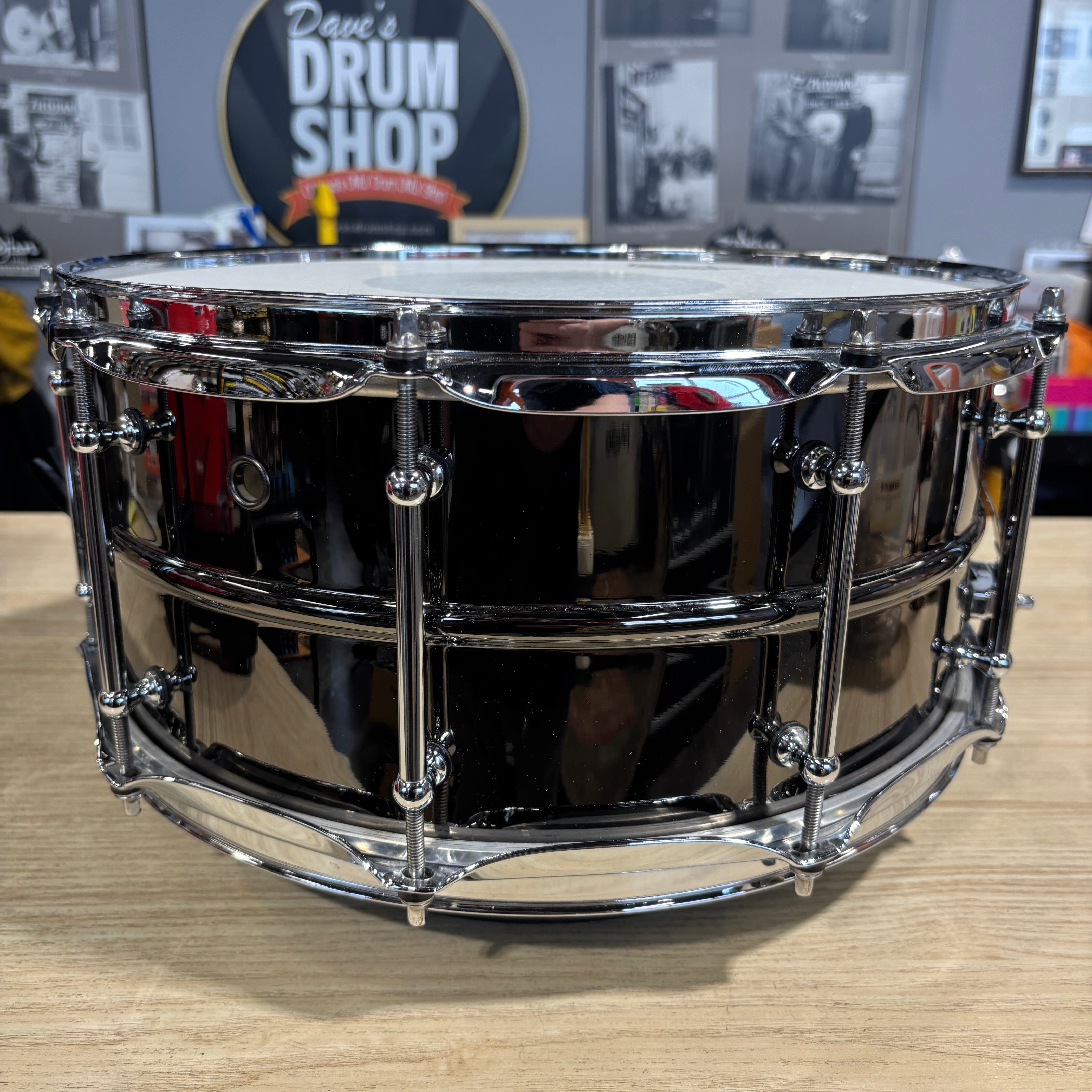 Pork Pie "BOB" 14 x 6.5 Black Nickel / Brass Snare USED SNARE DRUMS Pork Pie 