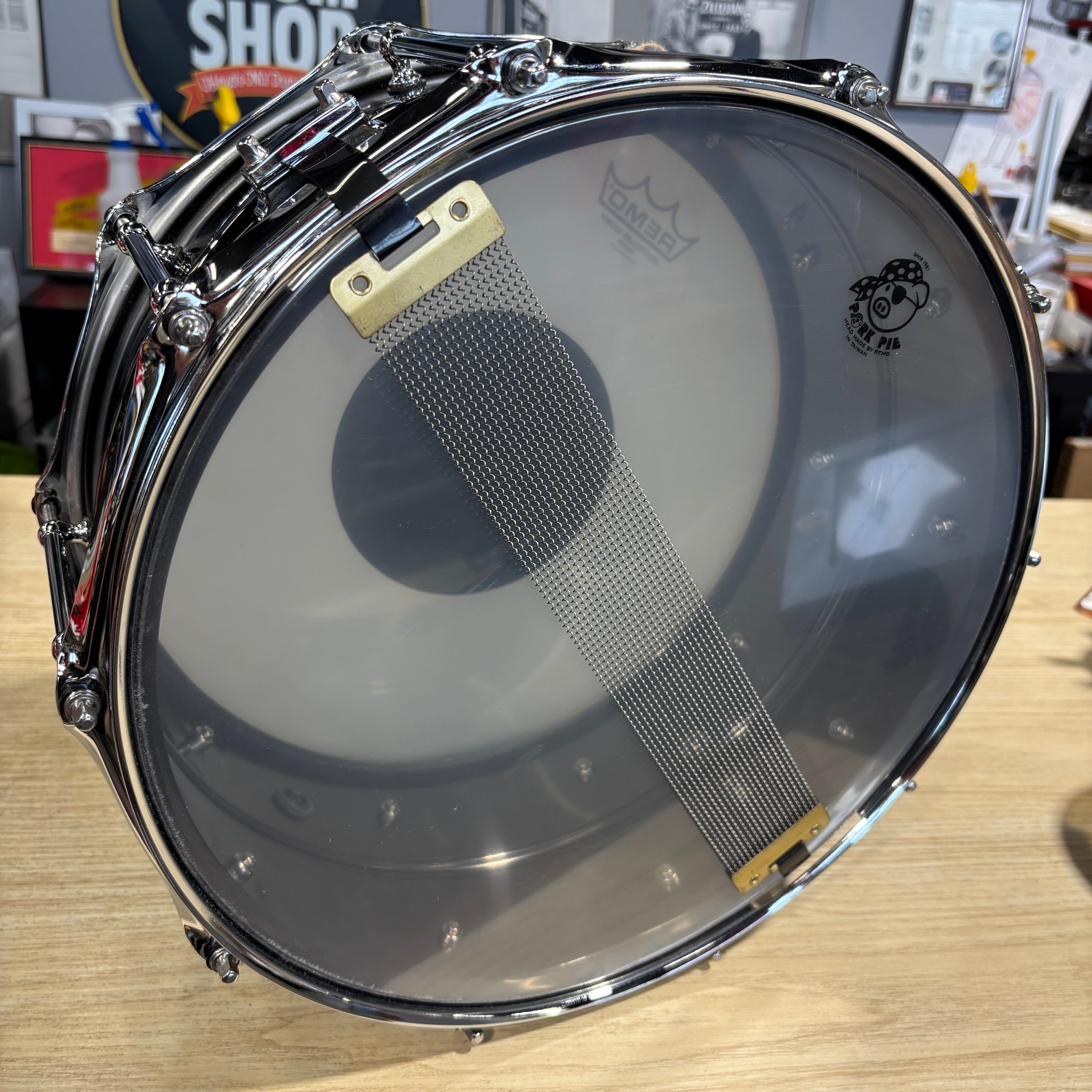 Pork Pie "BOB" 14 x 6.5 Black Nickel / Brass Snare USED SNARE DRUMS Pork Pie 