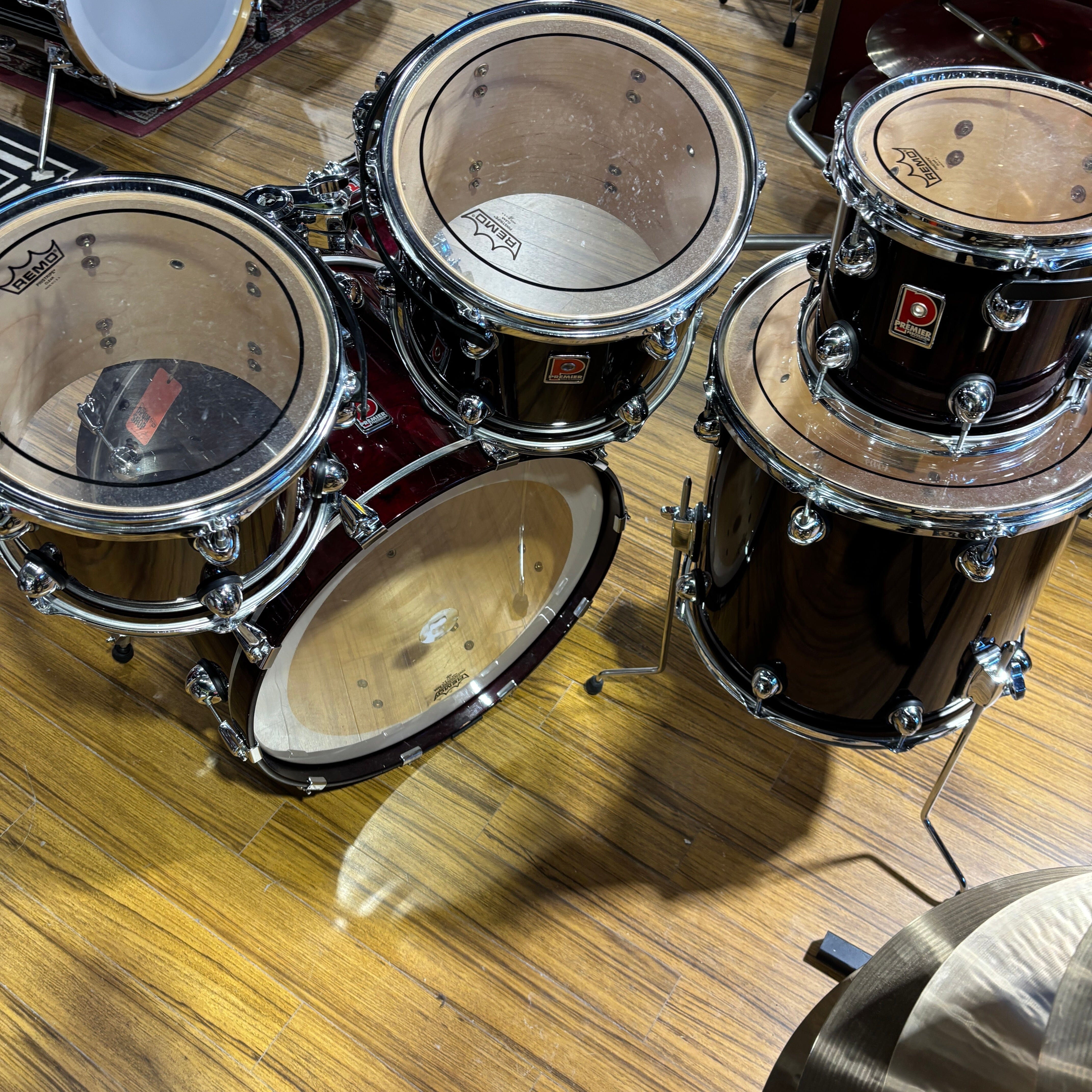 Premier Genista Damask Red 10/12/13/16/22/Snare CONSIGNMENT DRUM KIT Premier 