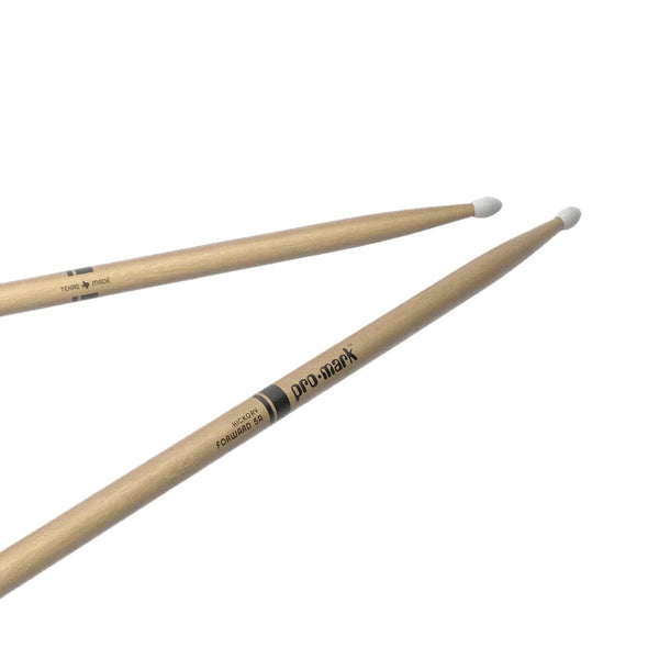 ProMark Classic Forward 5A Hickory Drum Stick, Oval Nylon Tip (TX5AN) DRUM STICKS Promark 