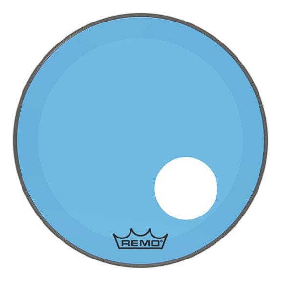 Remo 20" Powerstroke 3 Colortone Drum Head w/ Port, Blue (P3-1320-CT-BUOH) DRUM SKINS Remo 