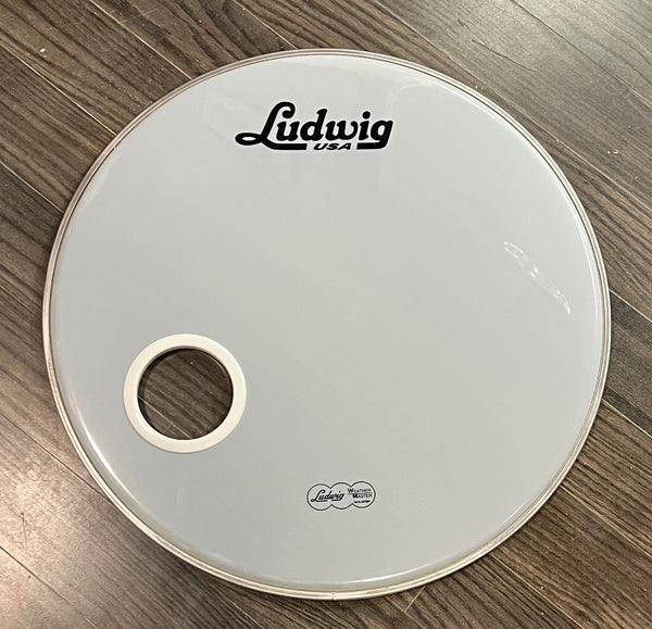 Remo 22" Powerstroke 3 Smooth White Bass Head w/Dynamo and w/Ludwig USA logo DRUM SKINS Remo 