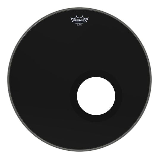Remo 22" Powerstroke P3 Ebony Bass Drum Head, 5" Black DynamO (P3-1022-ES-DM) DRUM SKINS Remo 