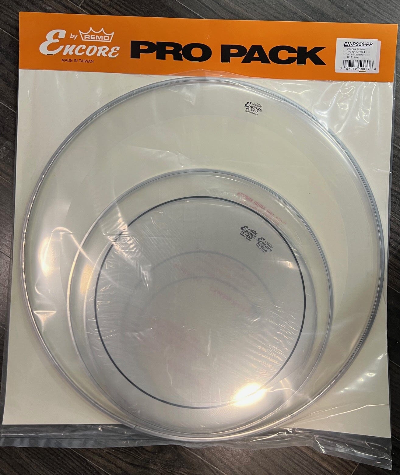 Remo Encore Drum Heads Pro Pack: 10/12/16 PS, 14 BA coated, 22" P3 (EN-PS50-PP) DRUM SKINS Remo 