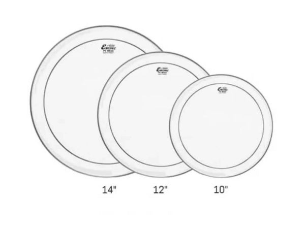 Remo Encore Tom Pack, Pinstripe Clear 10, 12, 14 (EN-P024-PP) DRUM SKINS Remo 