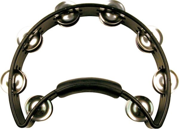 Rhythm Tech Black 1/4 Moon Tambourine w/ Nickel Jingles (RT1010) NEW PERCUSSION RhythmTech 