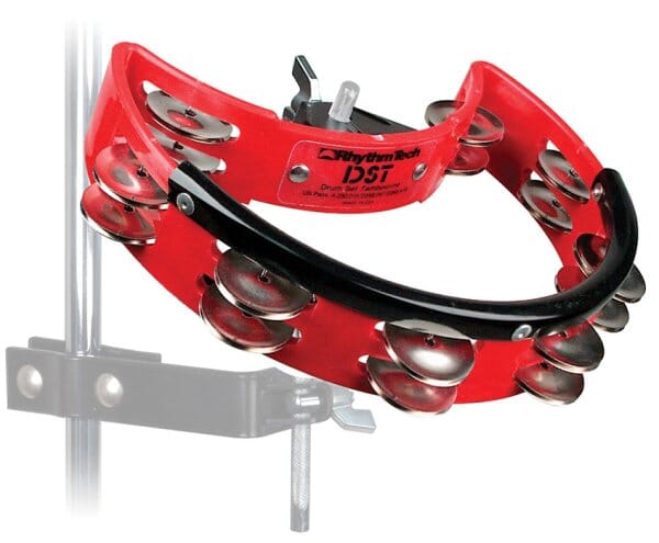 Rhythm Tech Drum Set Tambourine, Red w/ Brass Jingles (DST30) tambourines RhythmTech 