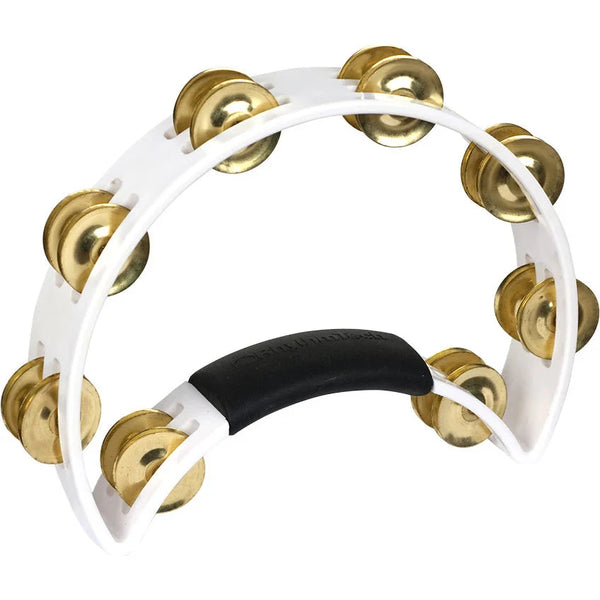 RhythmTech Tambourine, Brass Jingles, White (RT1021) NEW PERCUSSION RhythmTech 