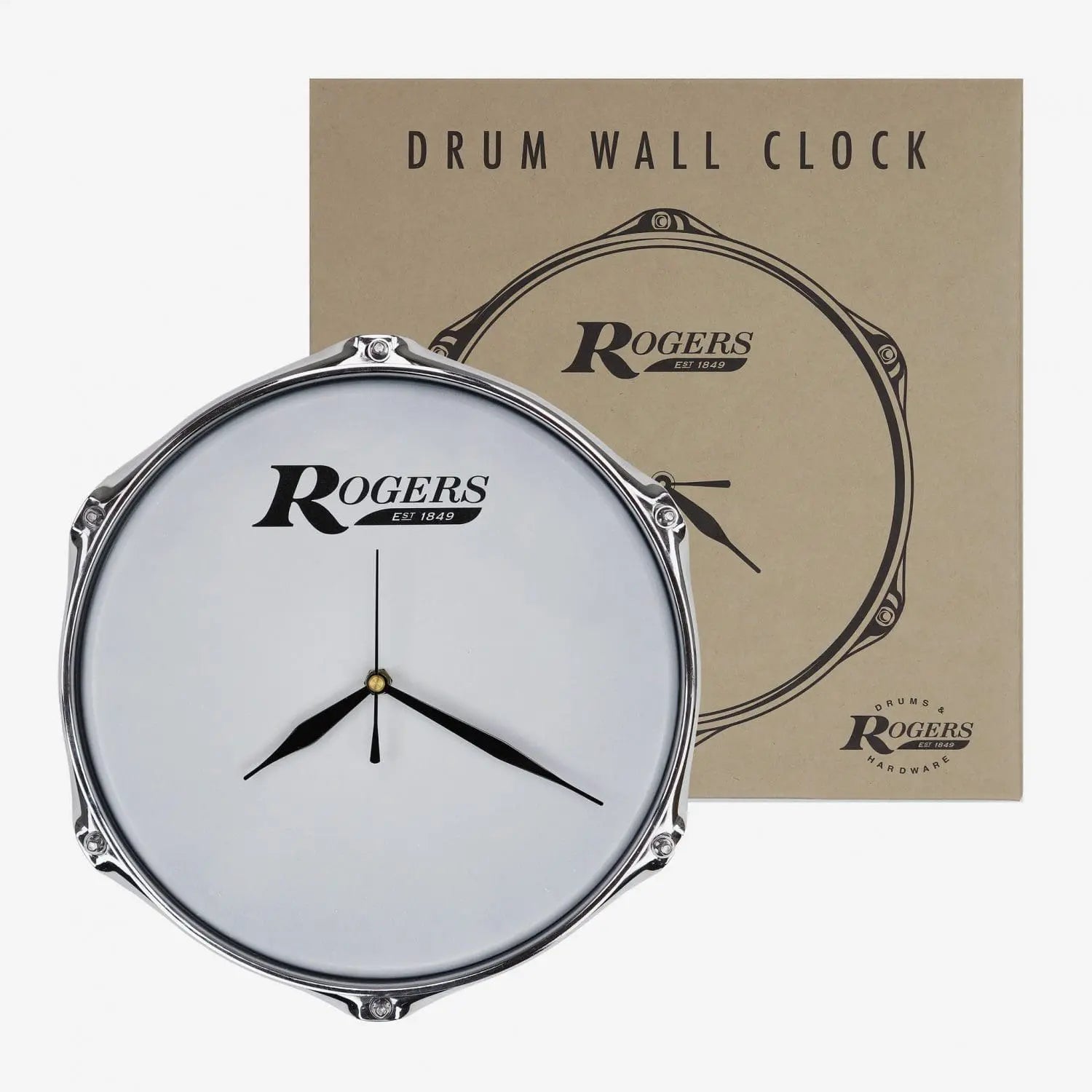 ROGERS 10" Drum Clock with Wall Mount (RACLOCK) NEW DRUM ACCESSORIES Rogers 