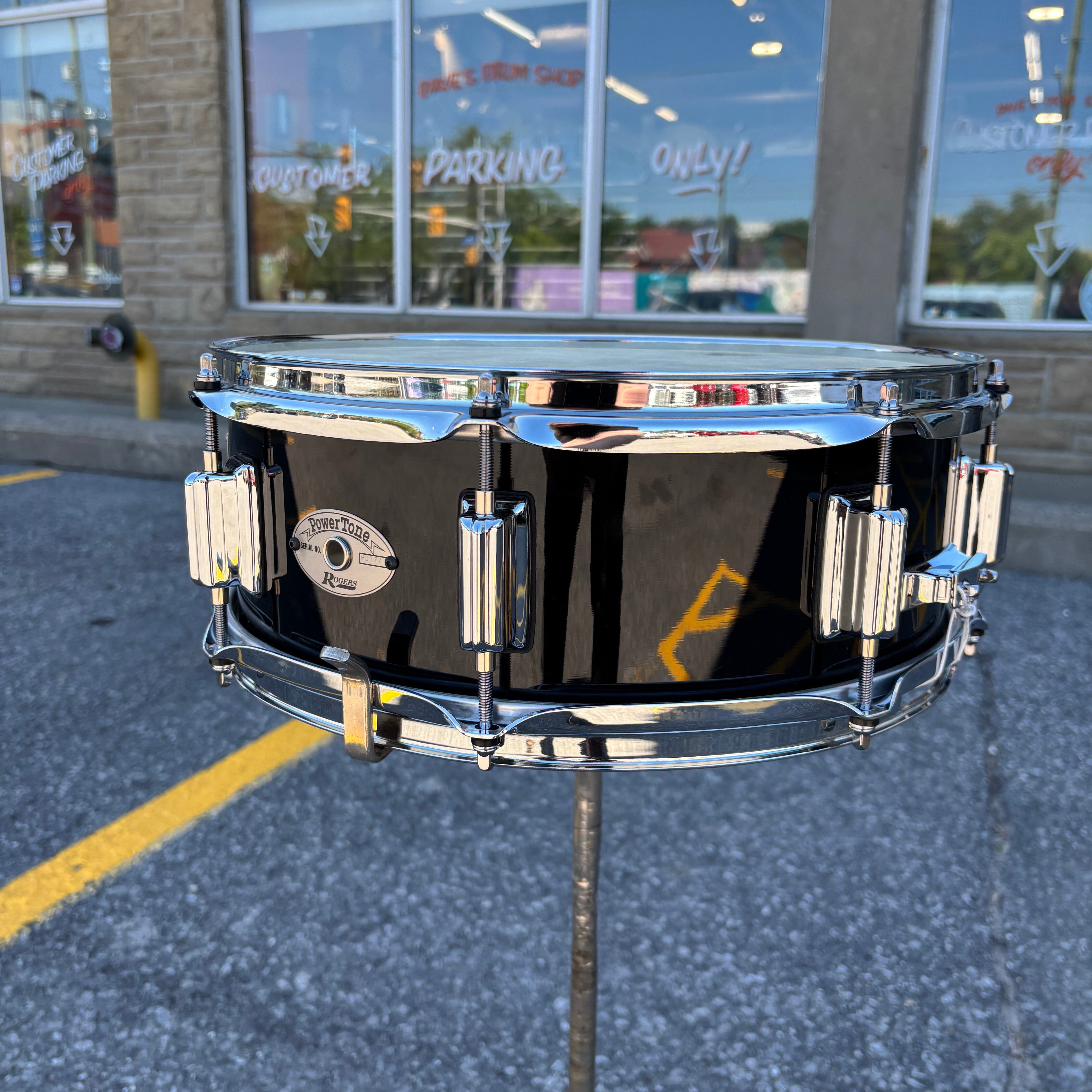 Rogers 5 x 14 Powertone Snare Gloss Black CONSIGNMENT DRUM KIT Rogers 