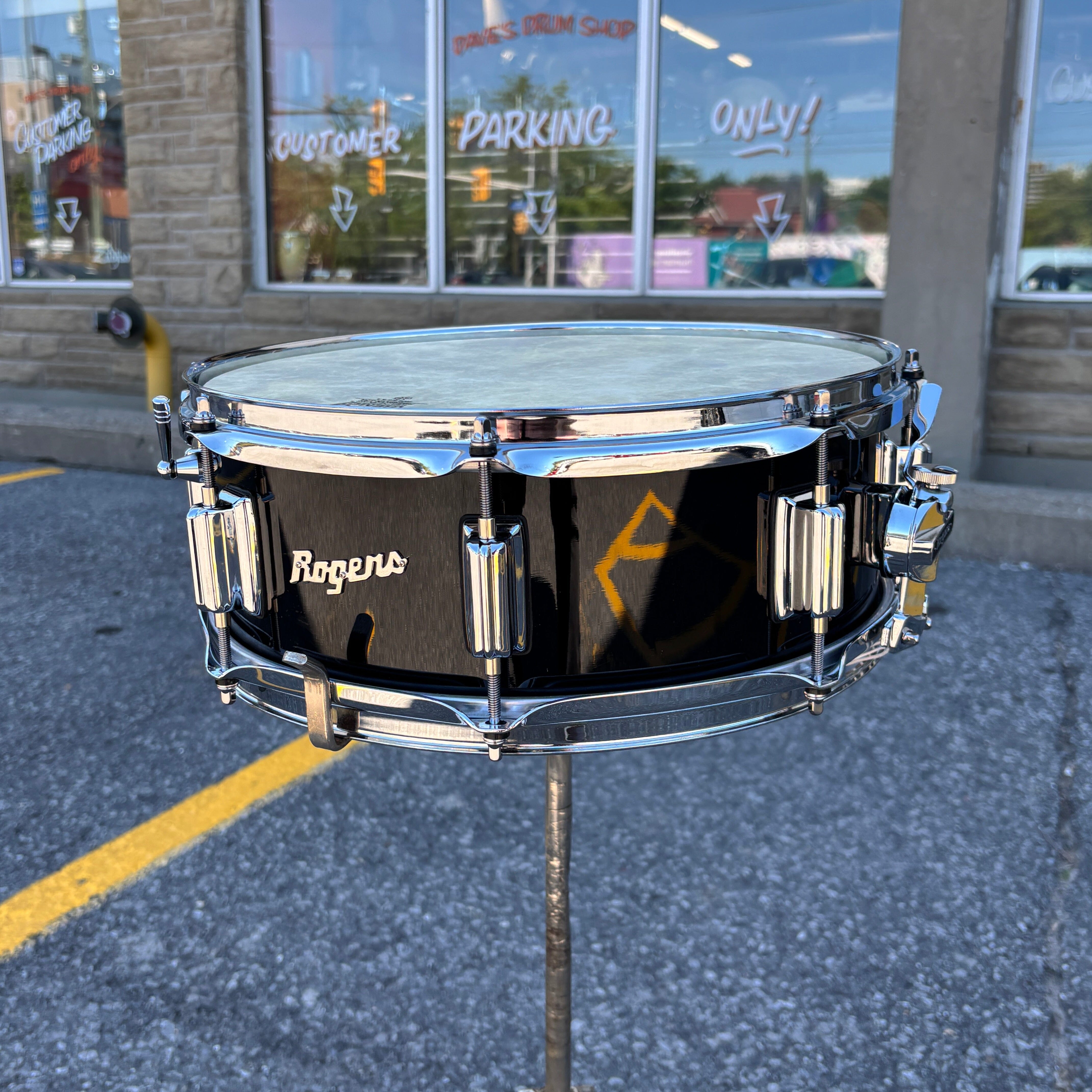 Rogers 5 x 14 Powertone Snare Gloss Black CONSIGNMENT DRUM KIT Rogers 