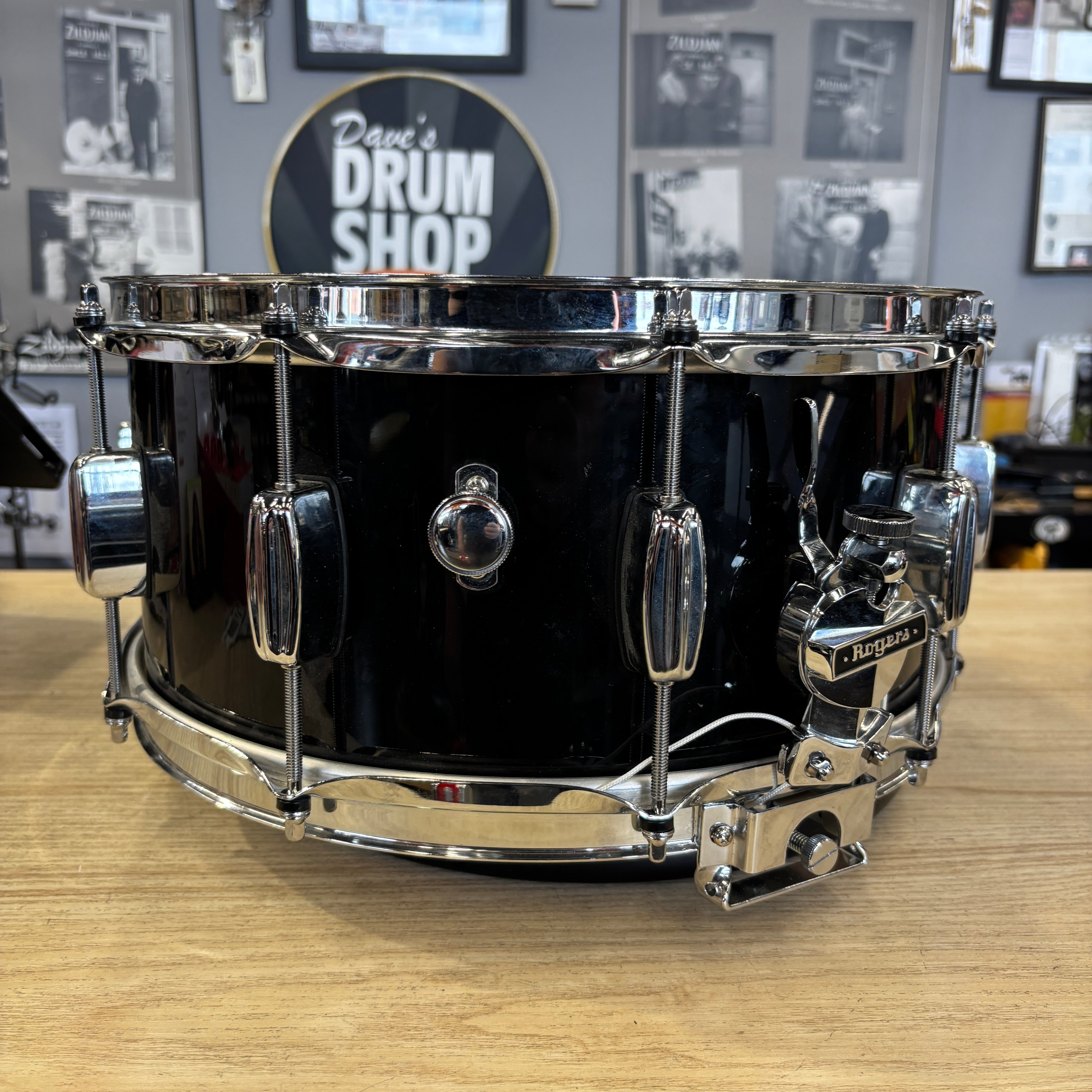 Rogers 6.5x14 Wood Dynasonic Piano Black (2020s) CONSIGNMENT DRUM KIT Rogers USA 
