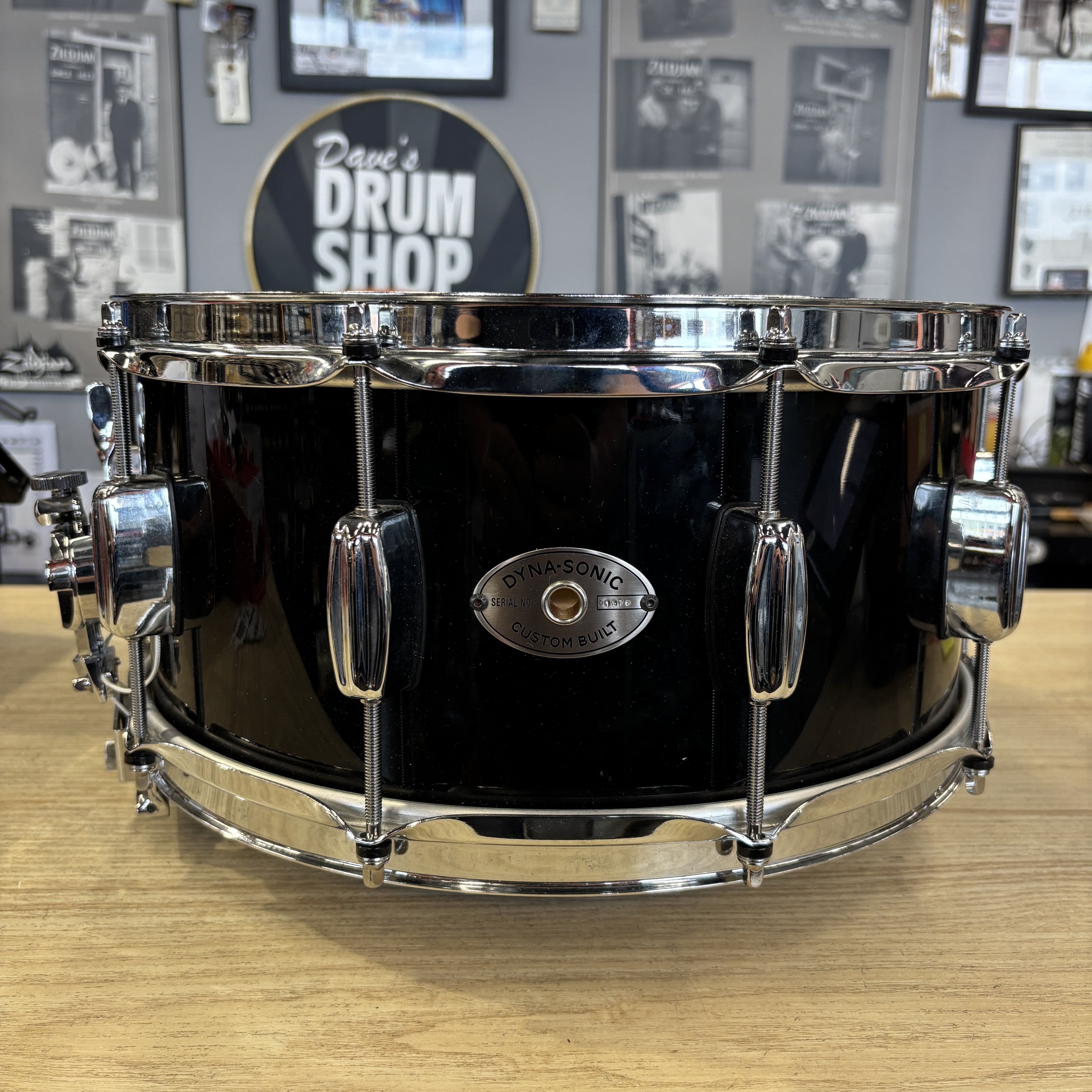 Rogers 6.5x14 Wood Dynasonic Piano Black (2020s) CONSIGNMENT DRUM KIT Rogers USA 