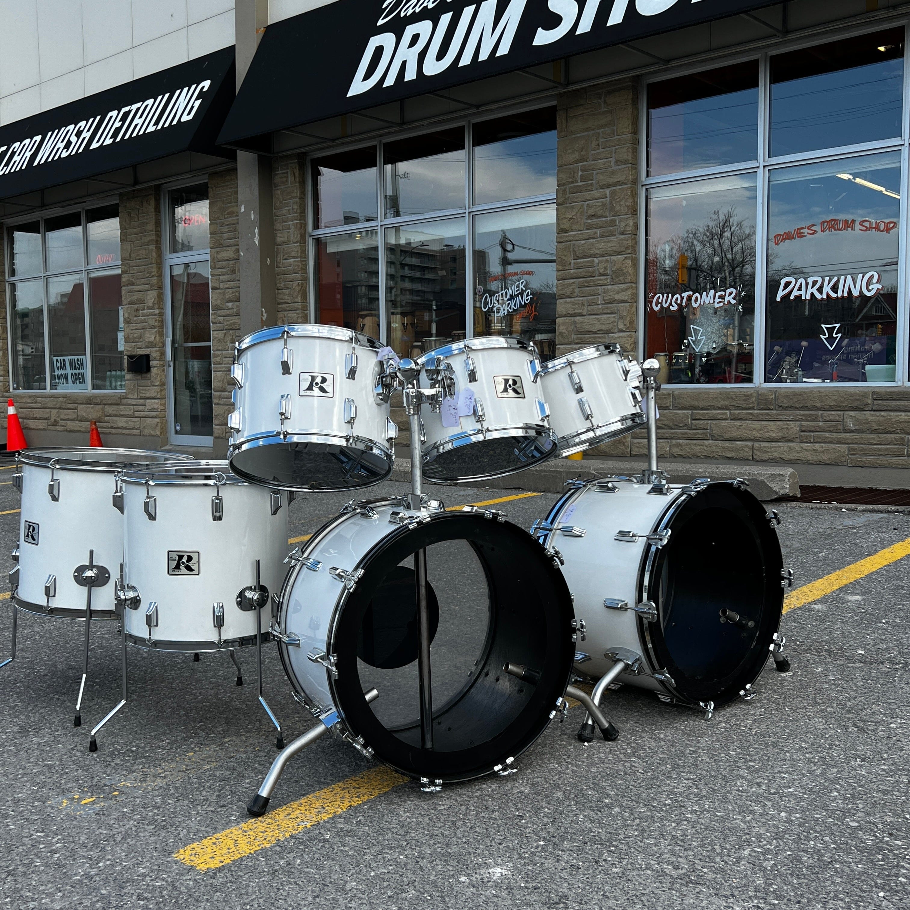 Rogers Big R Double Bass Kit in New England White drum kit Rogers 