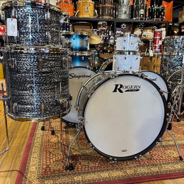 Rogers Cleveland 3-Piece Shell Pack, 13/16/22, Sky Blue Onyx (CLE0322HXSBO) Drum Kits Rogers 