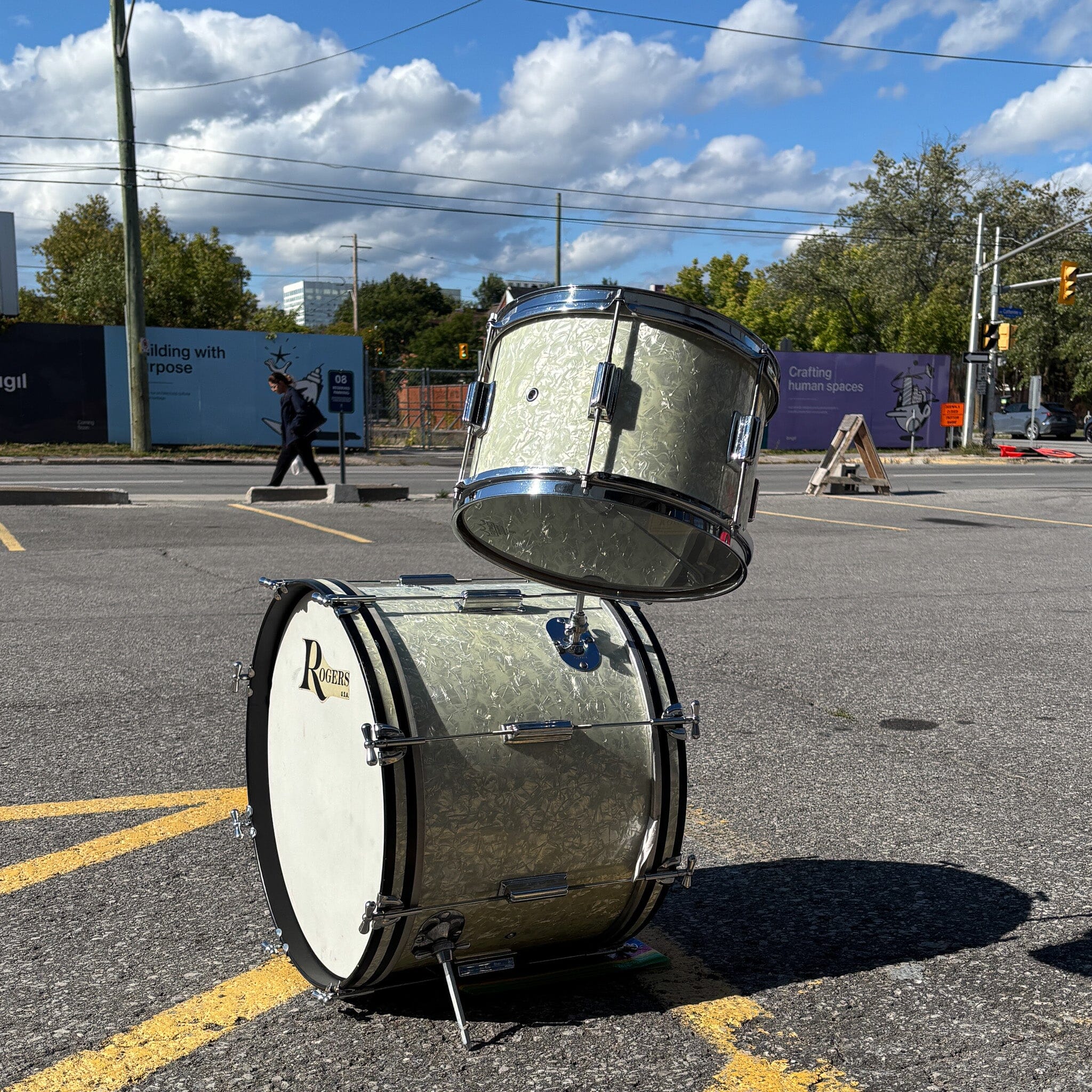 Rogers Cleveland TOWER 2pc Set CONSIGNMENT DRUM KIT Rogers 